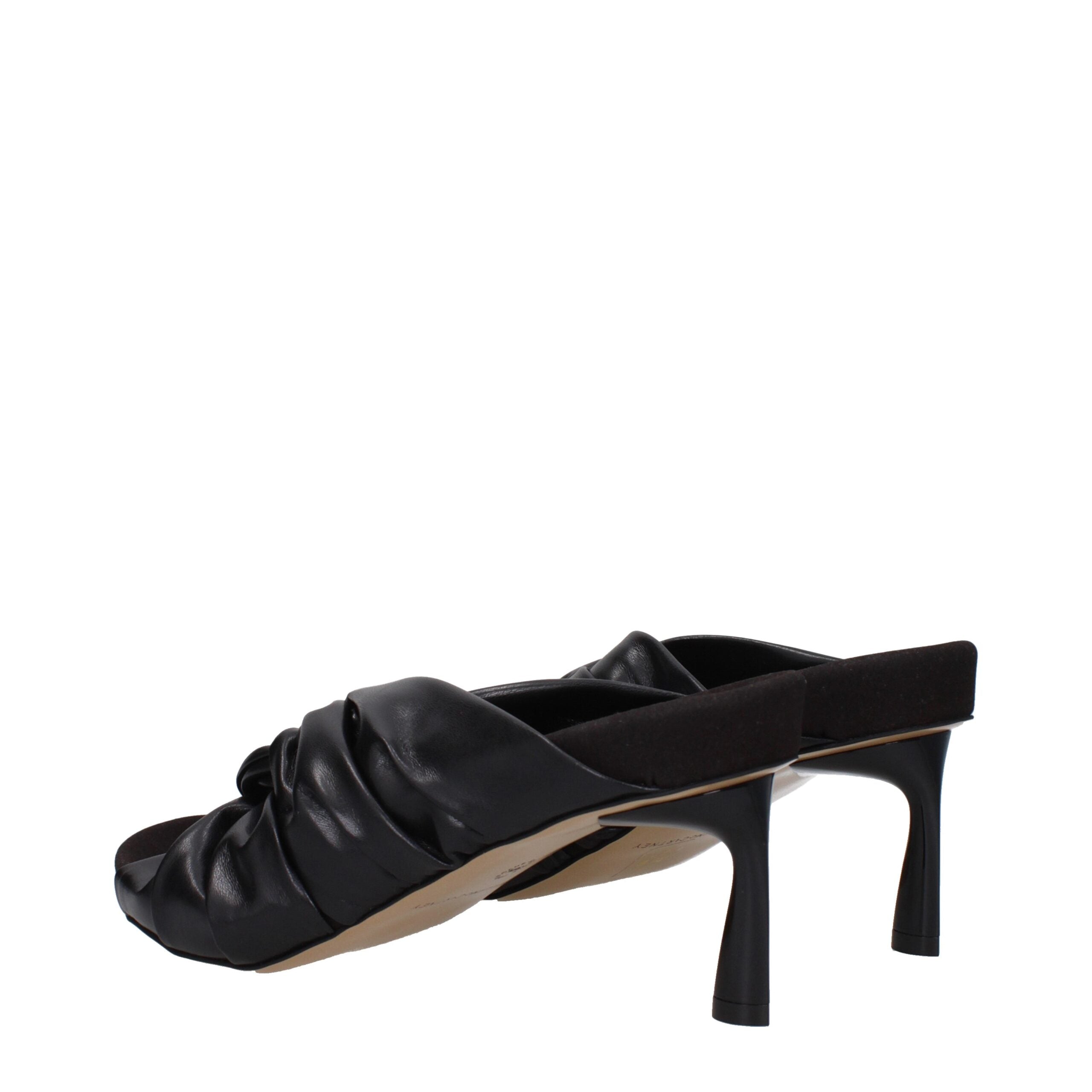 Stella McCartney Schwarze Leder-Stiletto-Sandalen