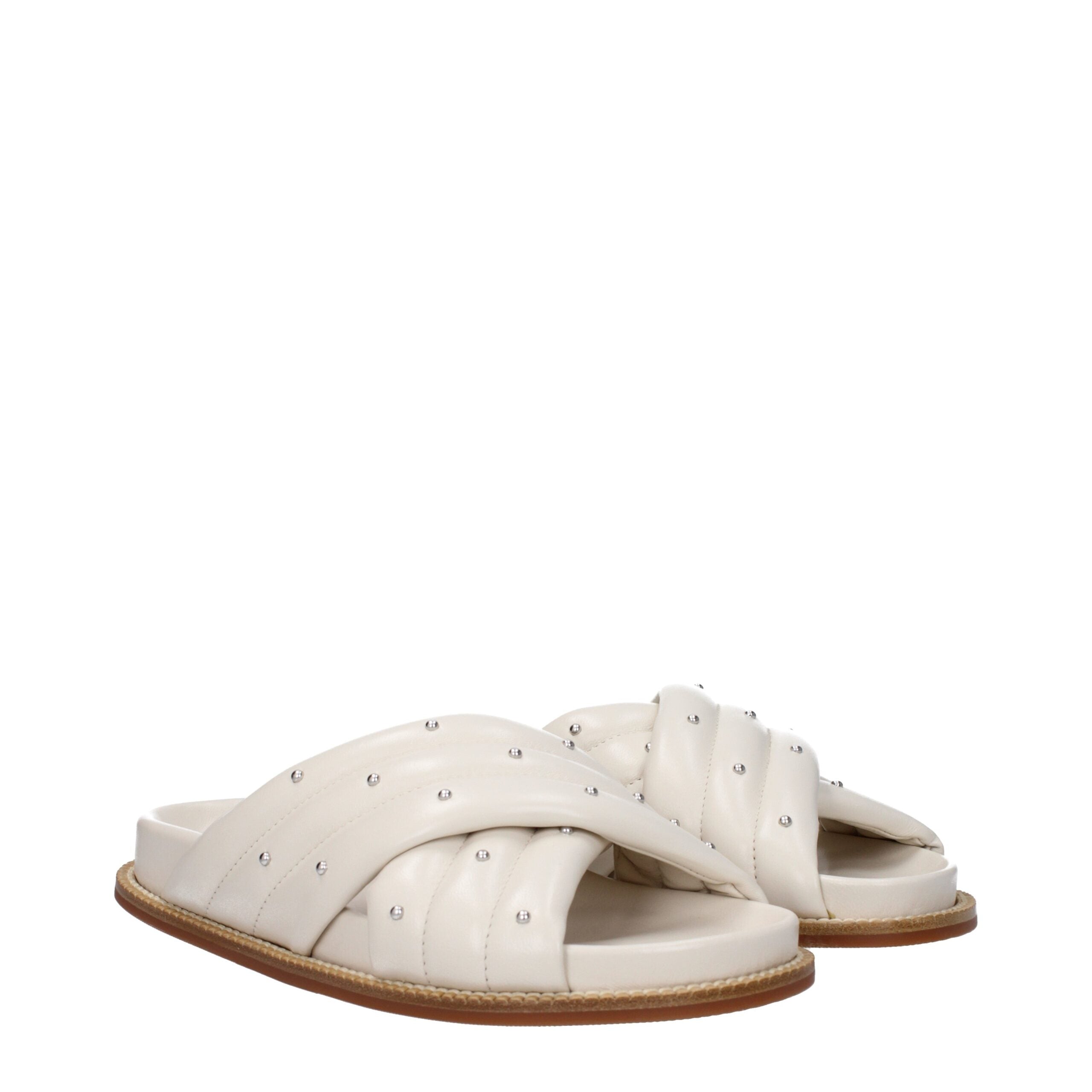 Fabiana Filippi Beige Leder-Slipper