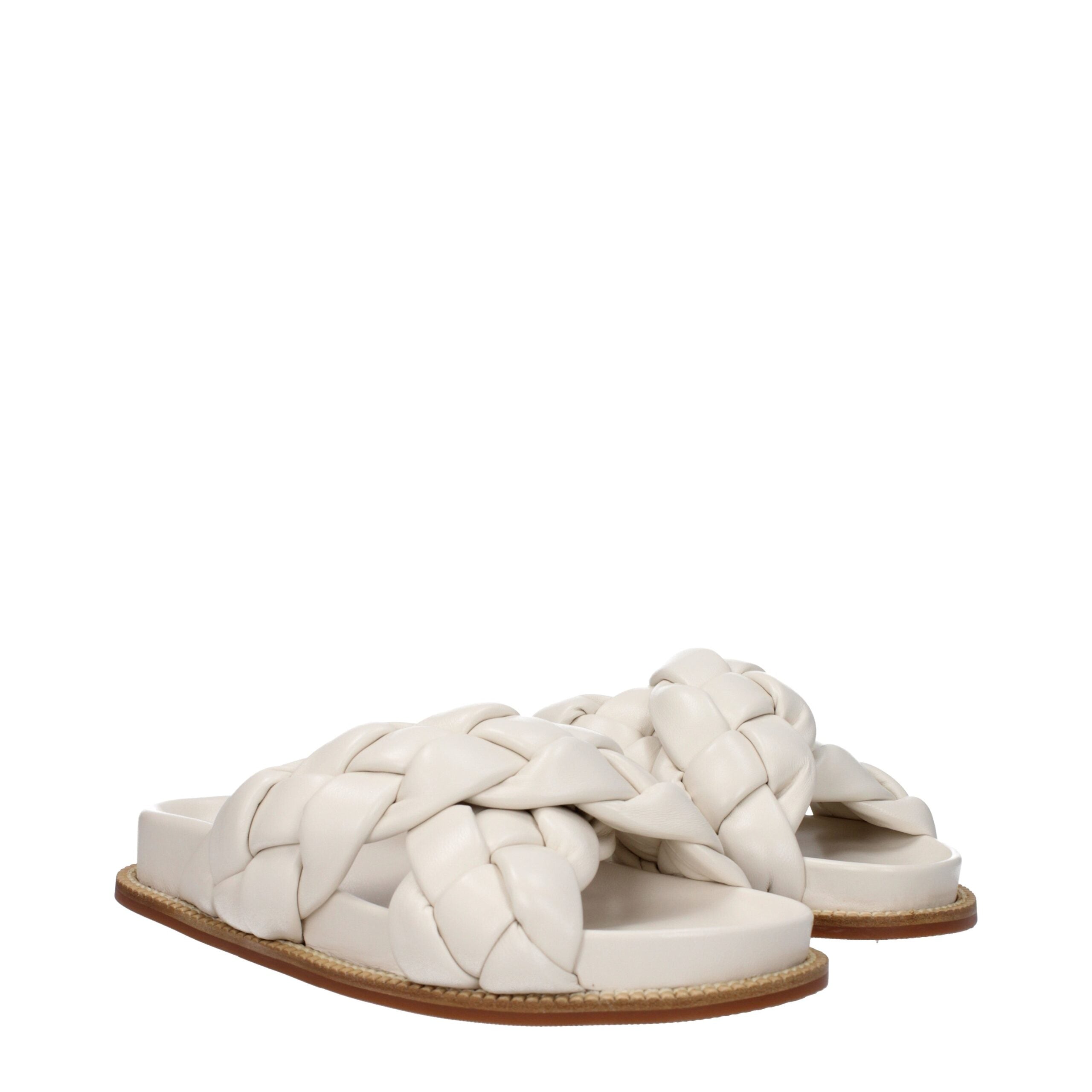 Fabiana Filippi Beige Leder-Slipper