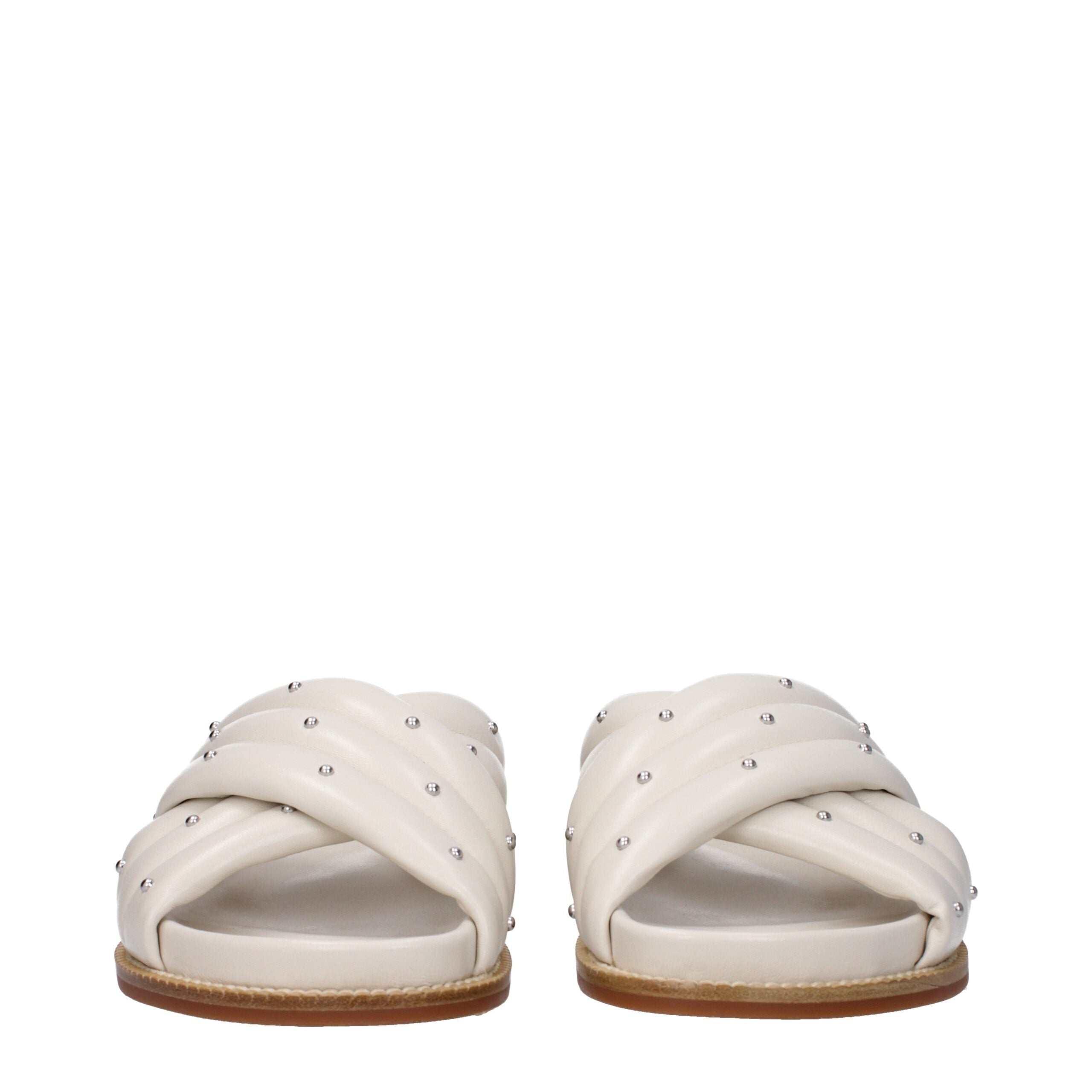 Fabiana Filippi Beige Leder-Slipper