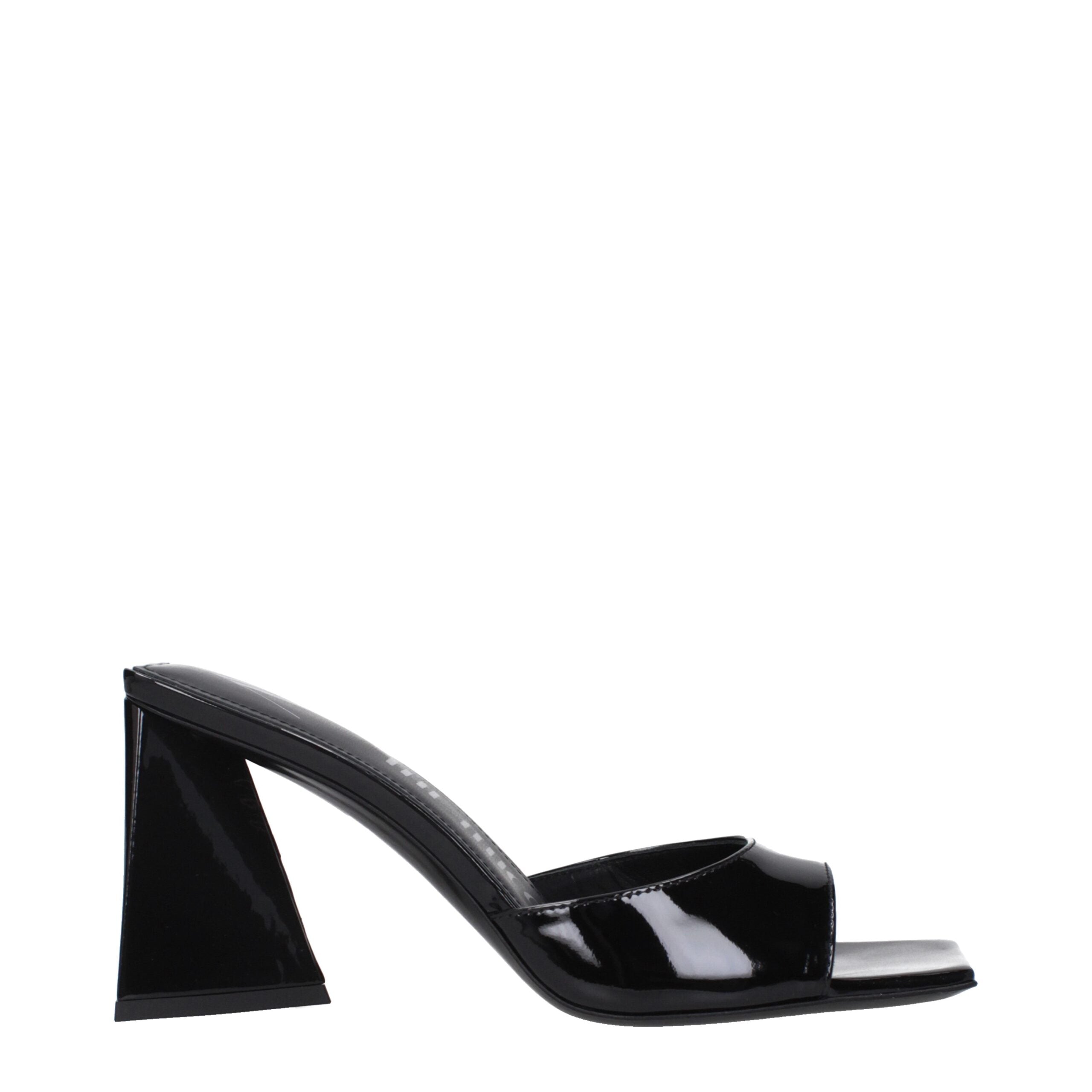 The Attico Schwarze Leder-Stiletto-Sandalen