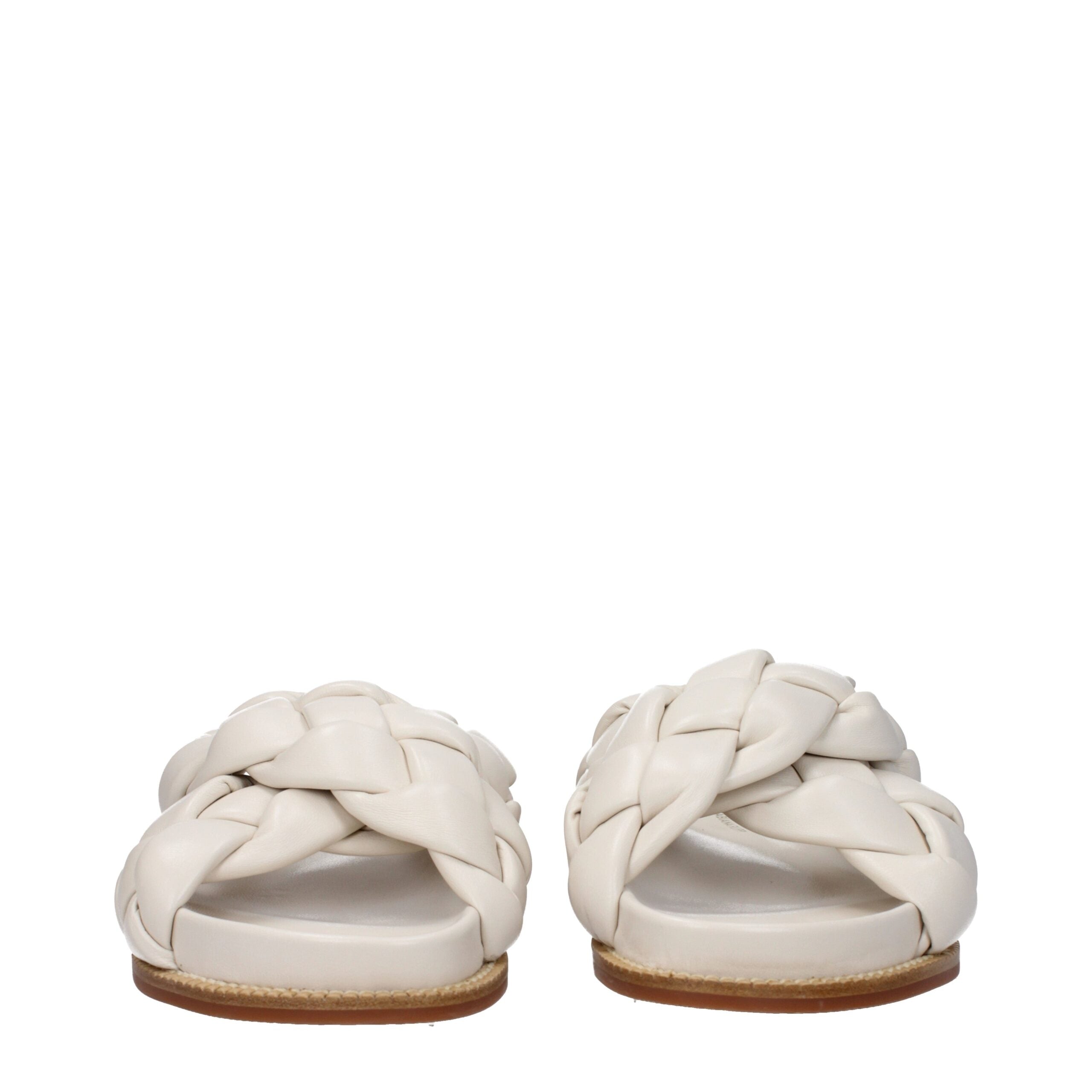 Fabiana Filippi Beige Leder-Slipper