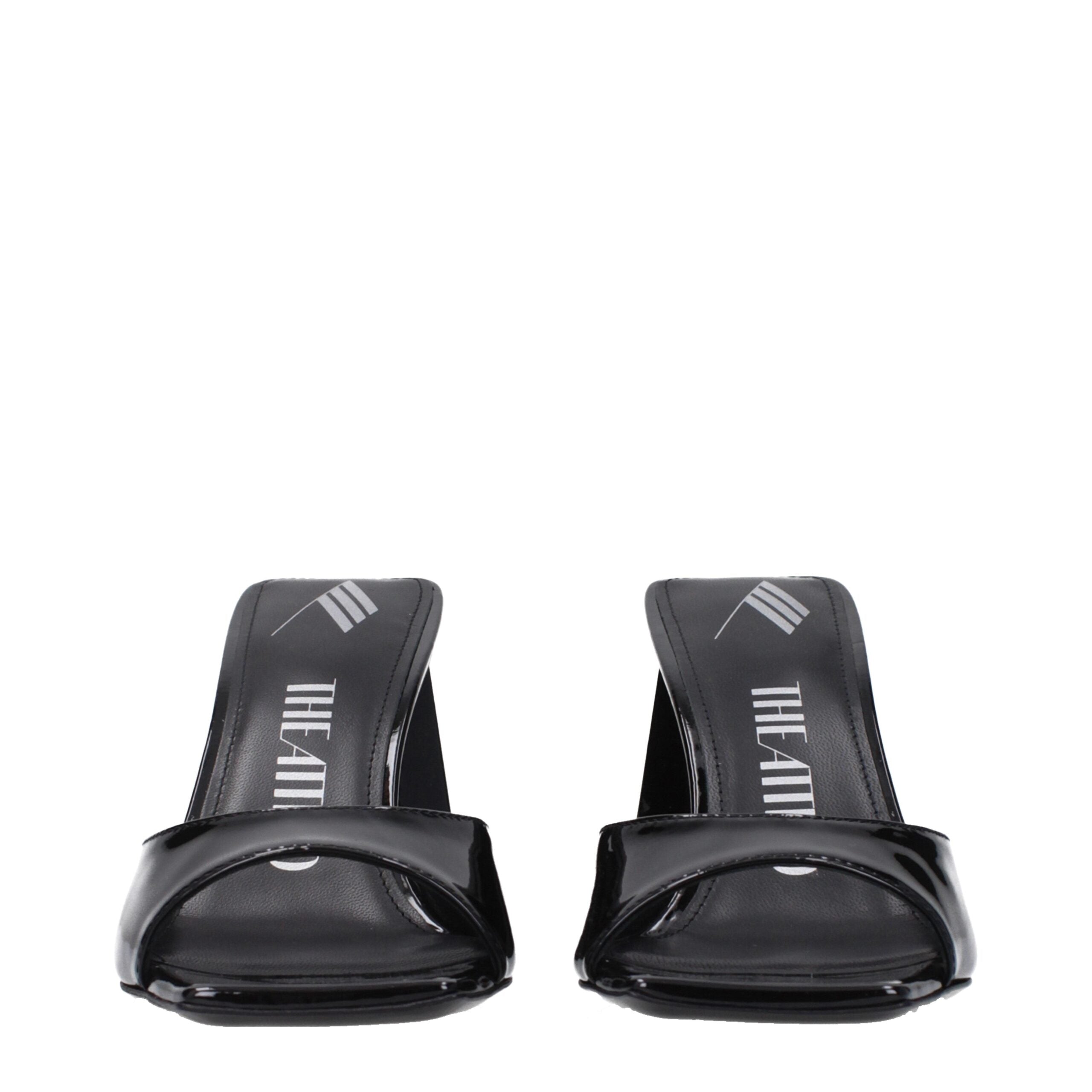 The Attico Schwarze Leder-Stiletto-Sandalen