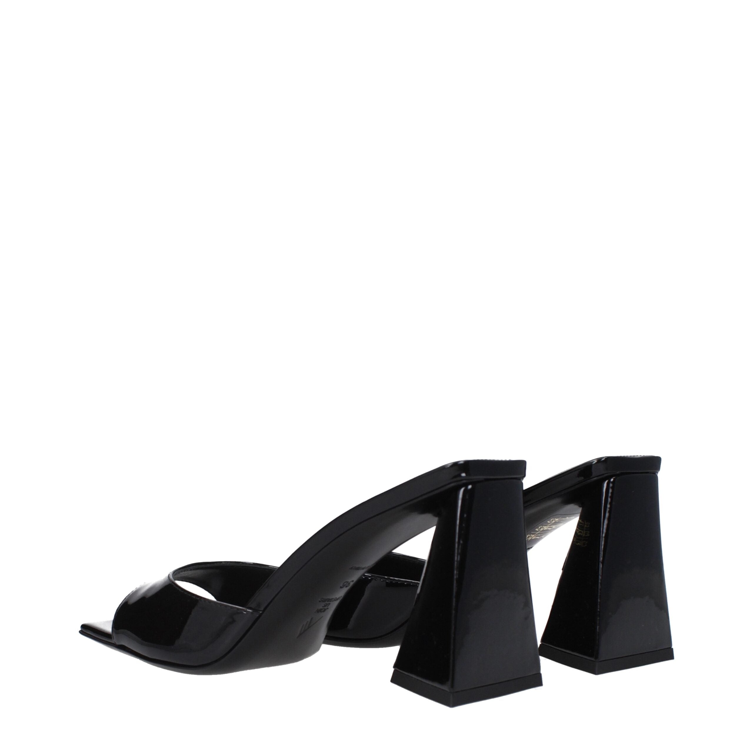 The Attico Schwarze Leder-Stiletto-Sandalen