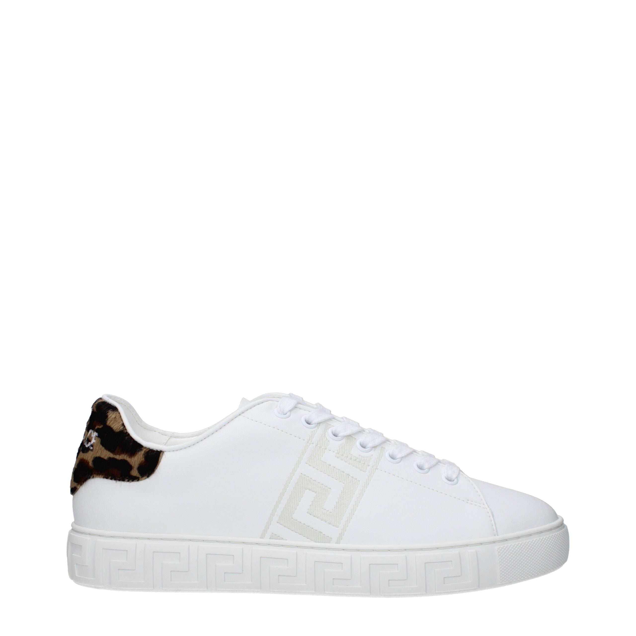 Versace Weiße Low-Top-Sneaker aus Leder