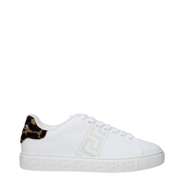 Versace Weiße Low-Top-Sneaker aus Leder