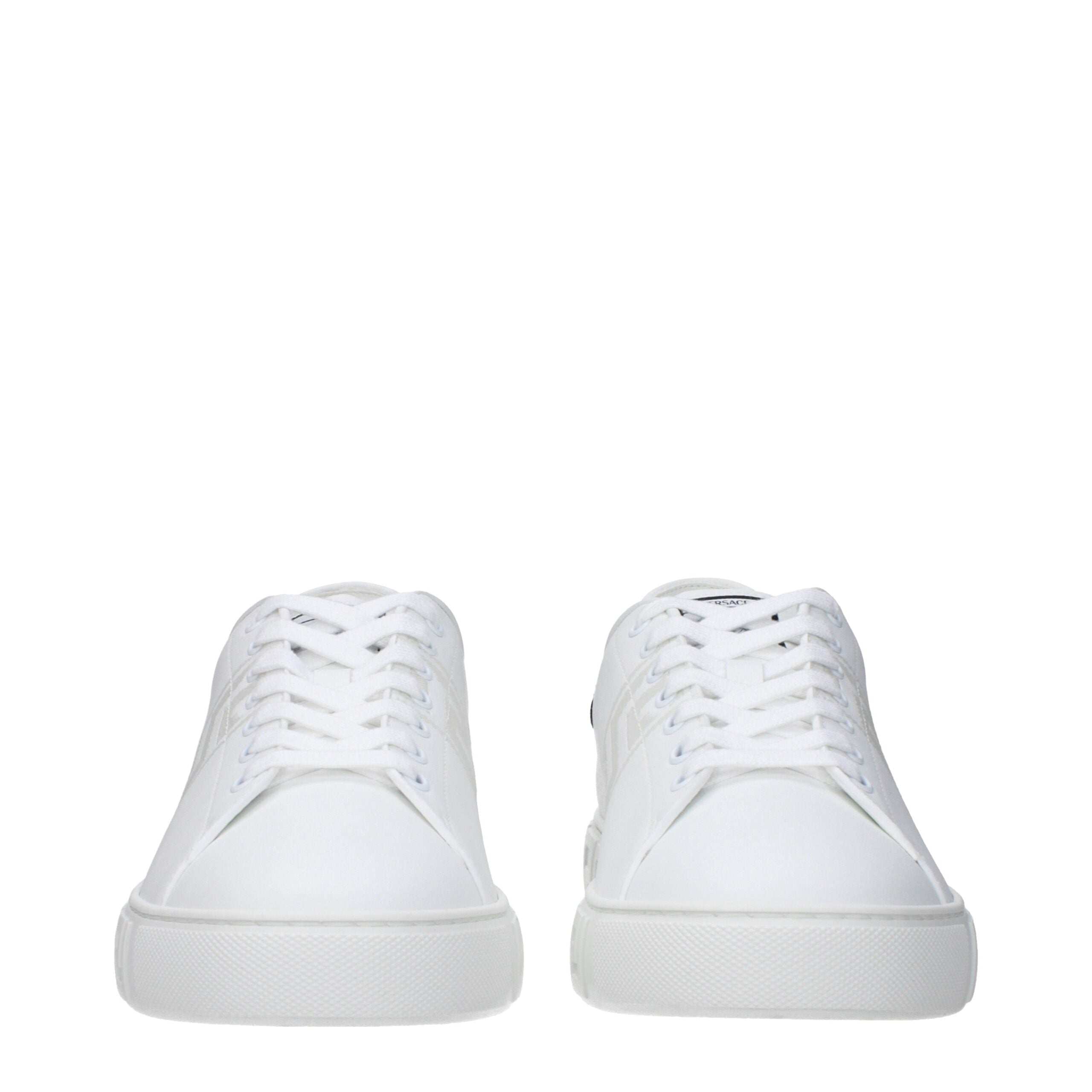Versace Weiße Low-Top-Sneaker aus Leder