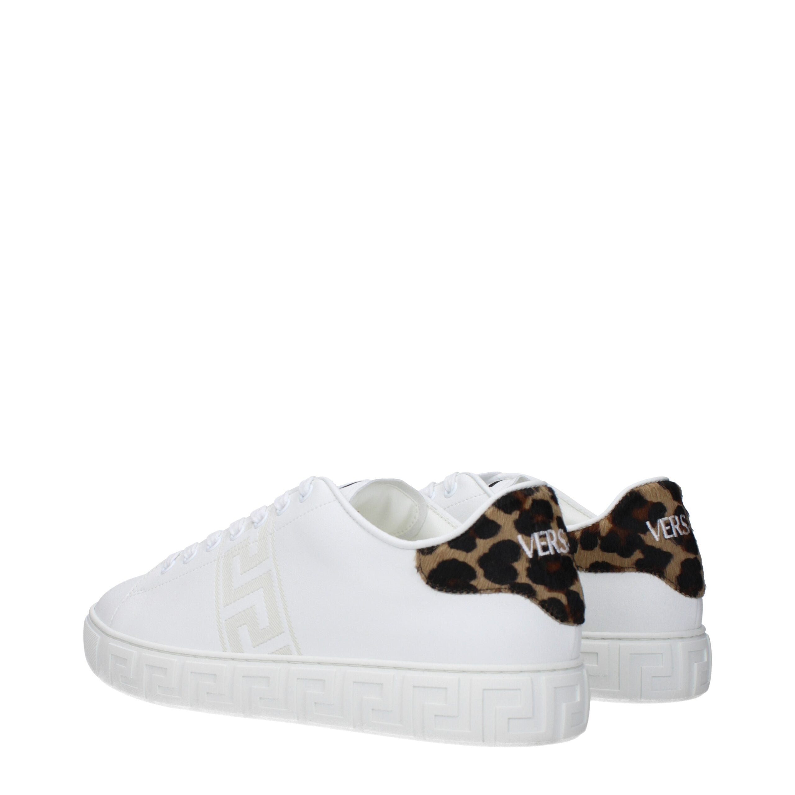 Versace Weiße Low-Top-Sneaker aus Leder