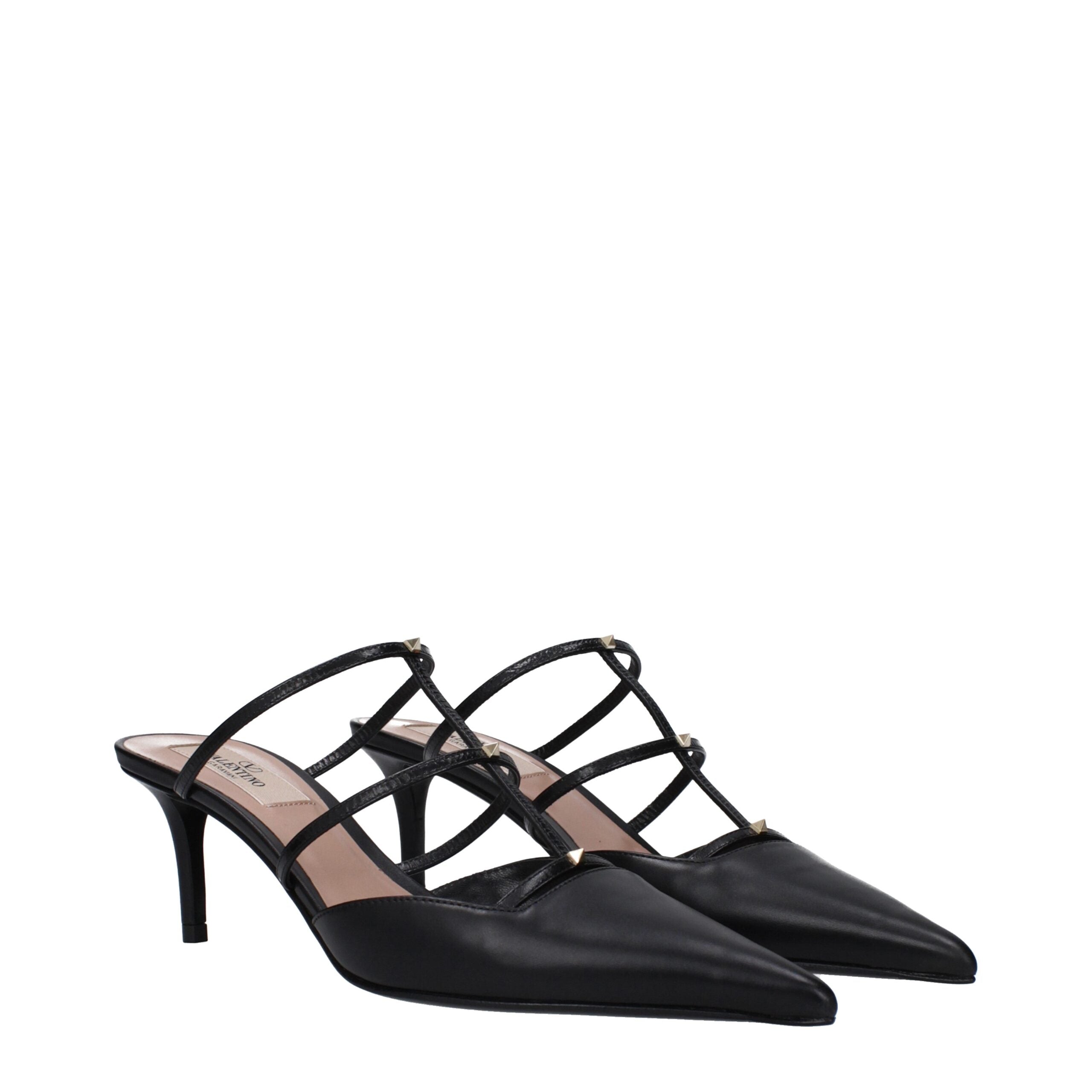 Valentino Garavani Schwarze Ledersandalen