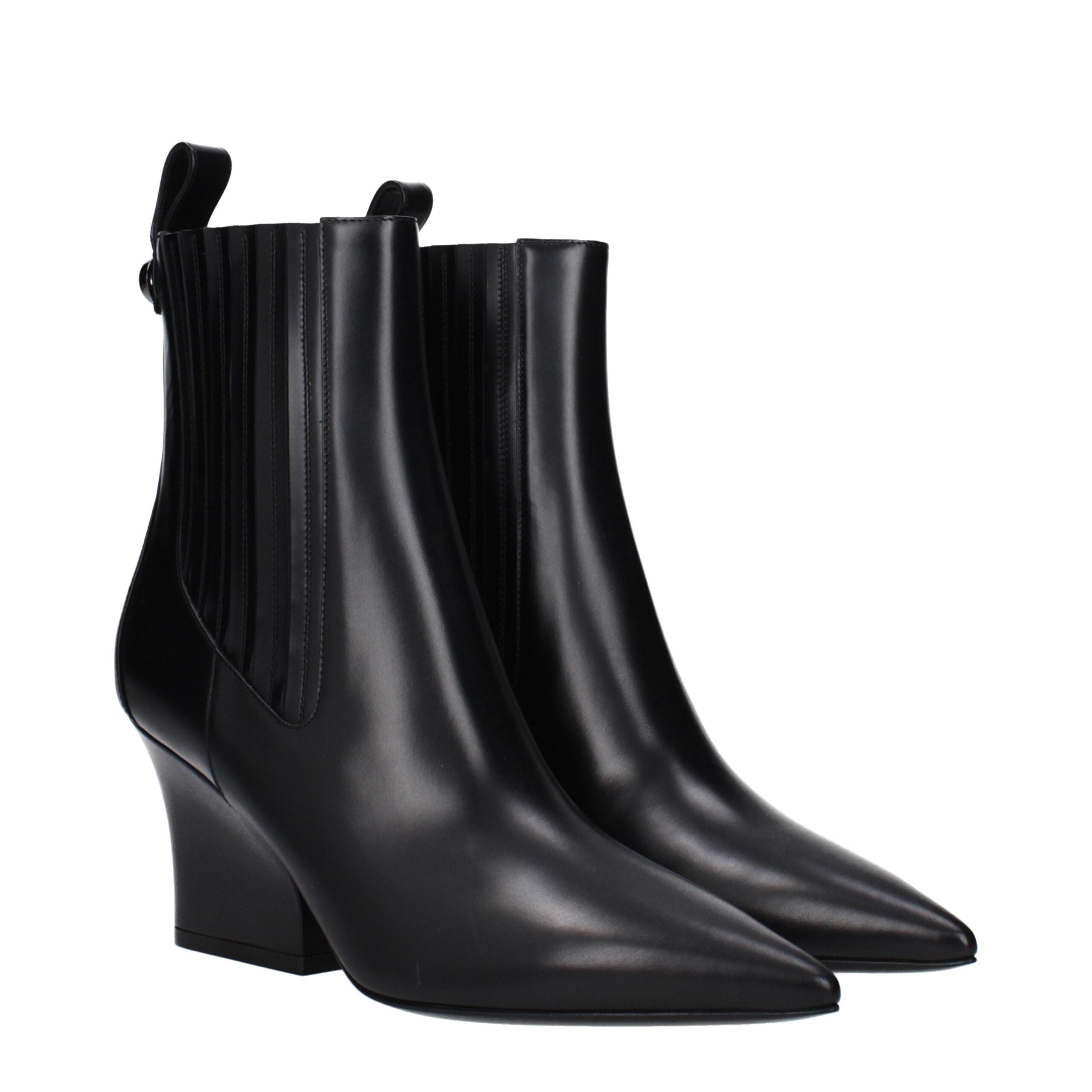 Valentino Garavani Schwarze Leder-Stiefeletten