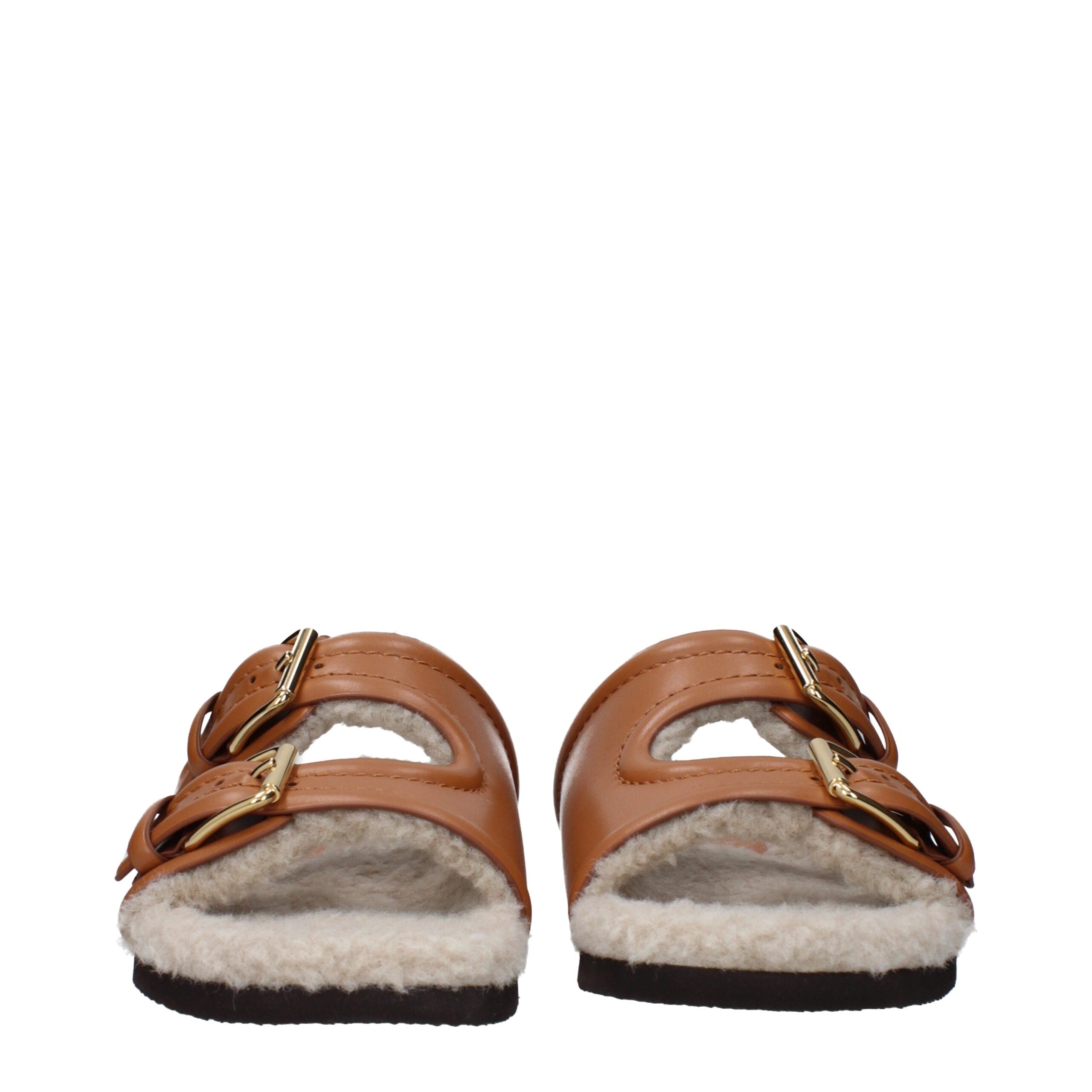 Valentino Garavani Braune Leder-Slipper