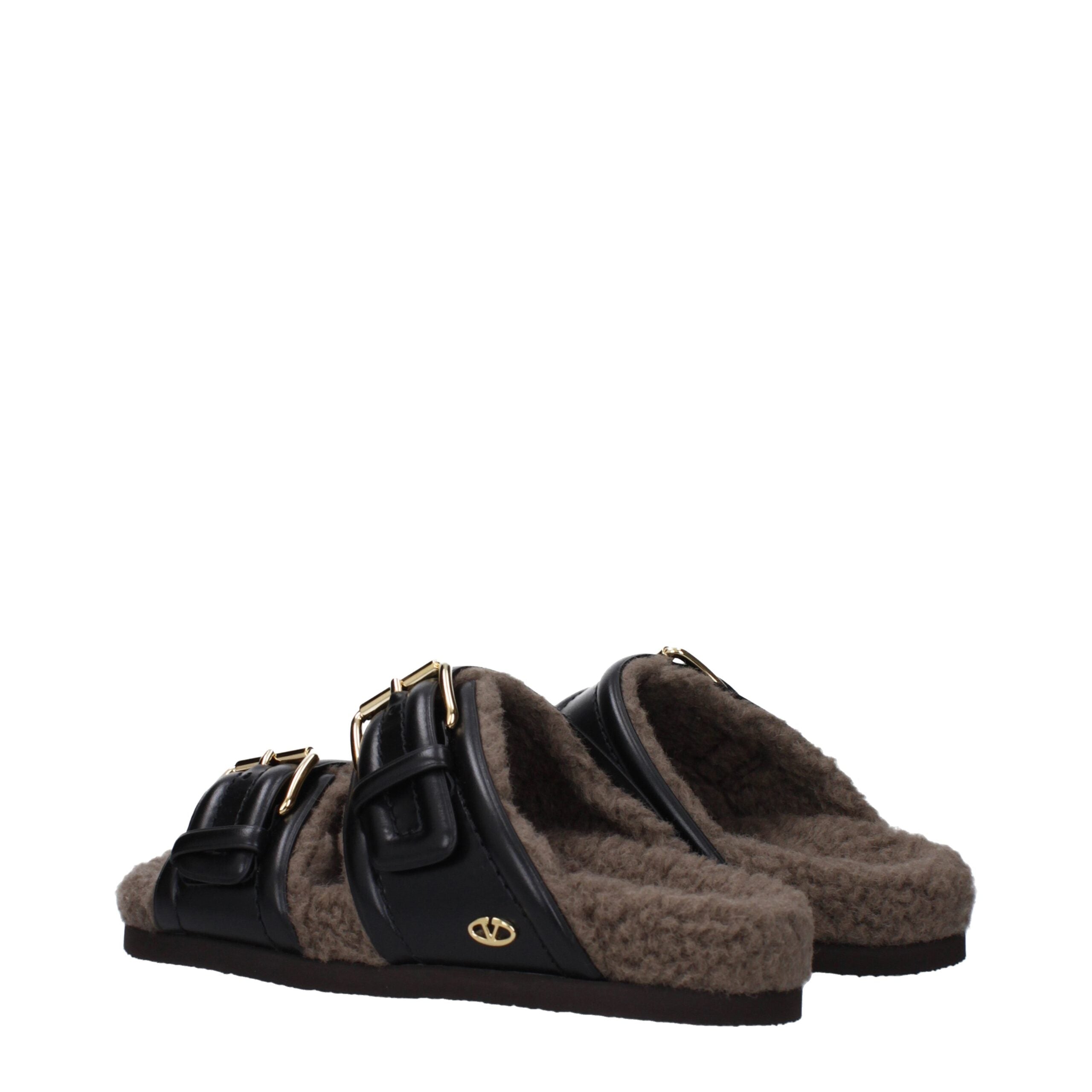 Valentino Garavani Schwarze Leder-Slipper