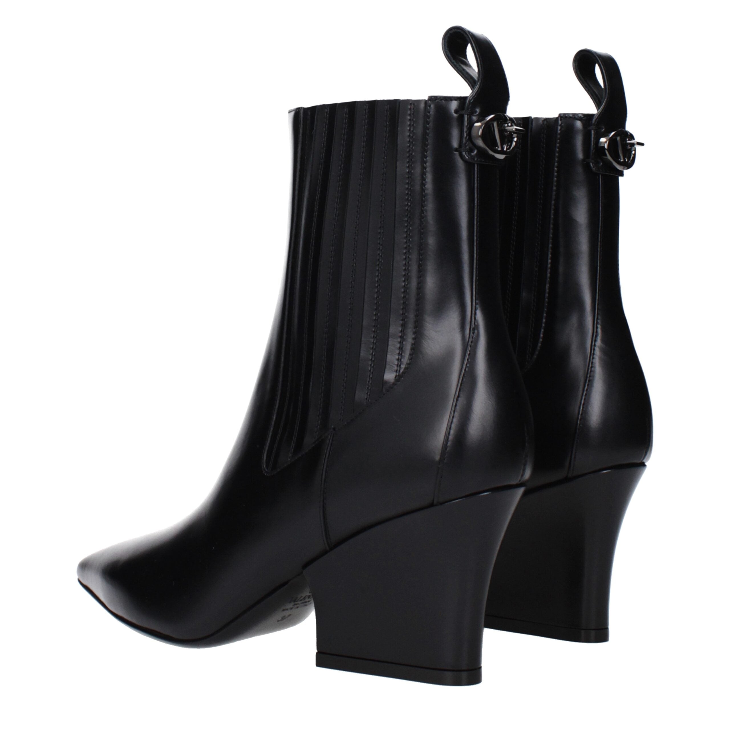 Valentino Garavani Schwarze Leder-Stiefeletten