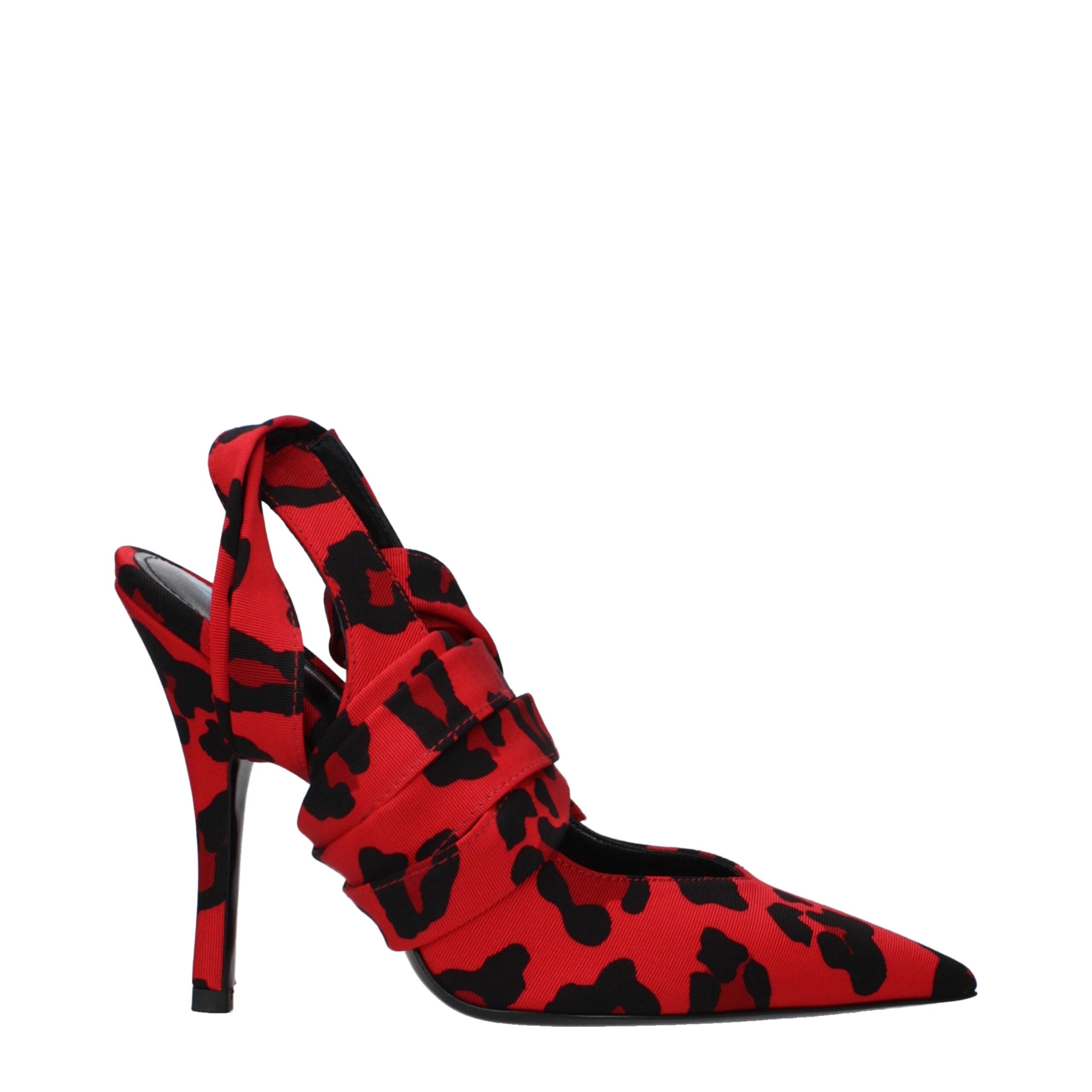 The Attico Rote Stoffpumps mit hohem Absatz