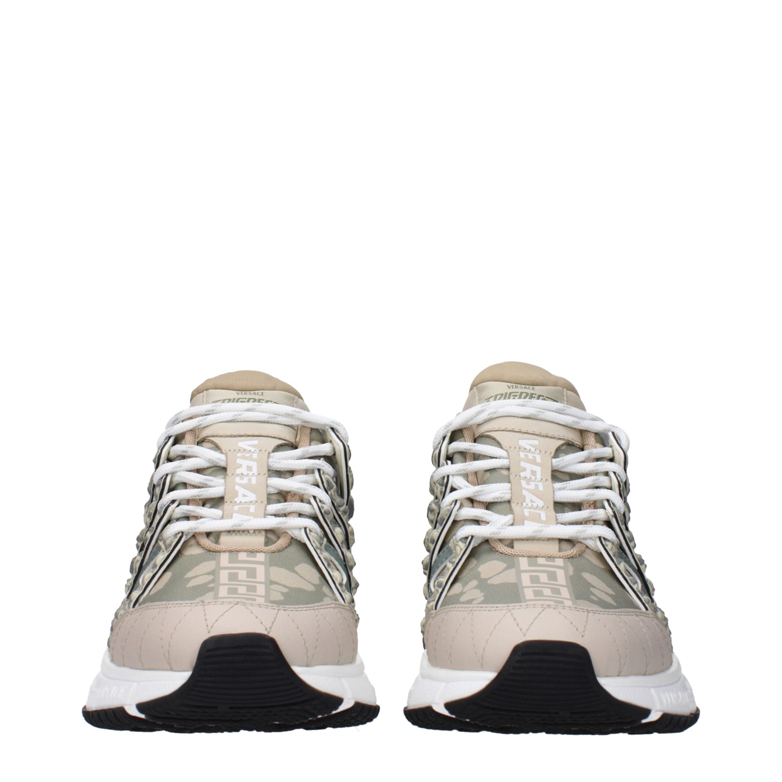 Versace Grüne Stoff-Sneaker mit niedrigem Schaft