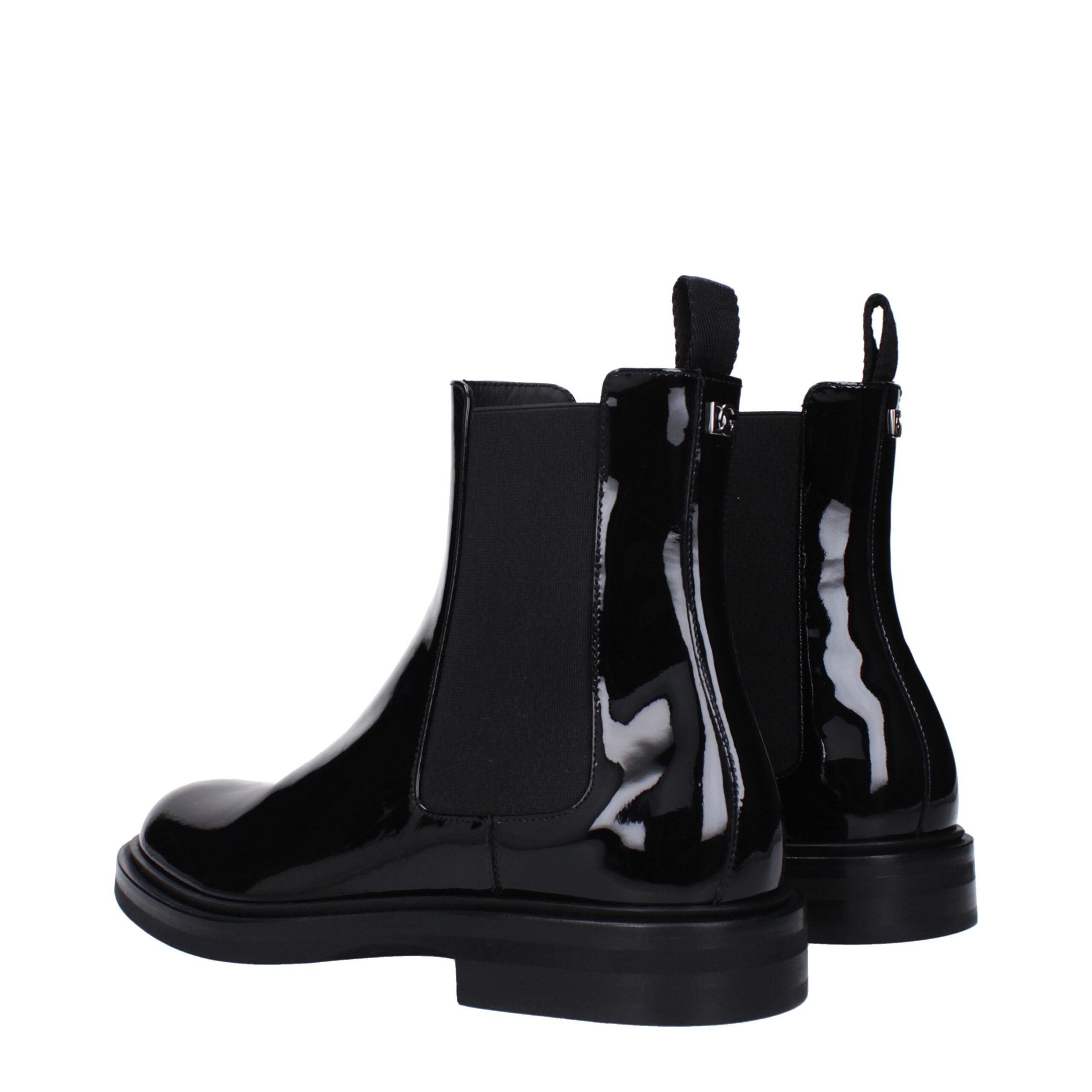 Dolce & Gabbana Schwarze Leder-Stiefeletten