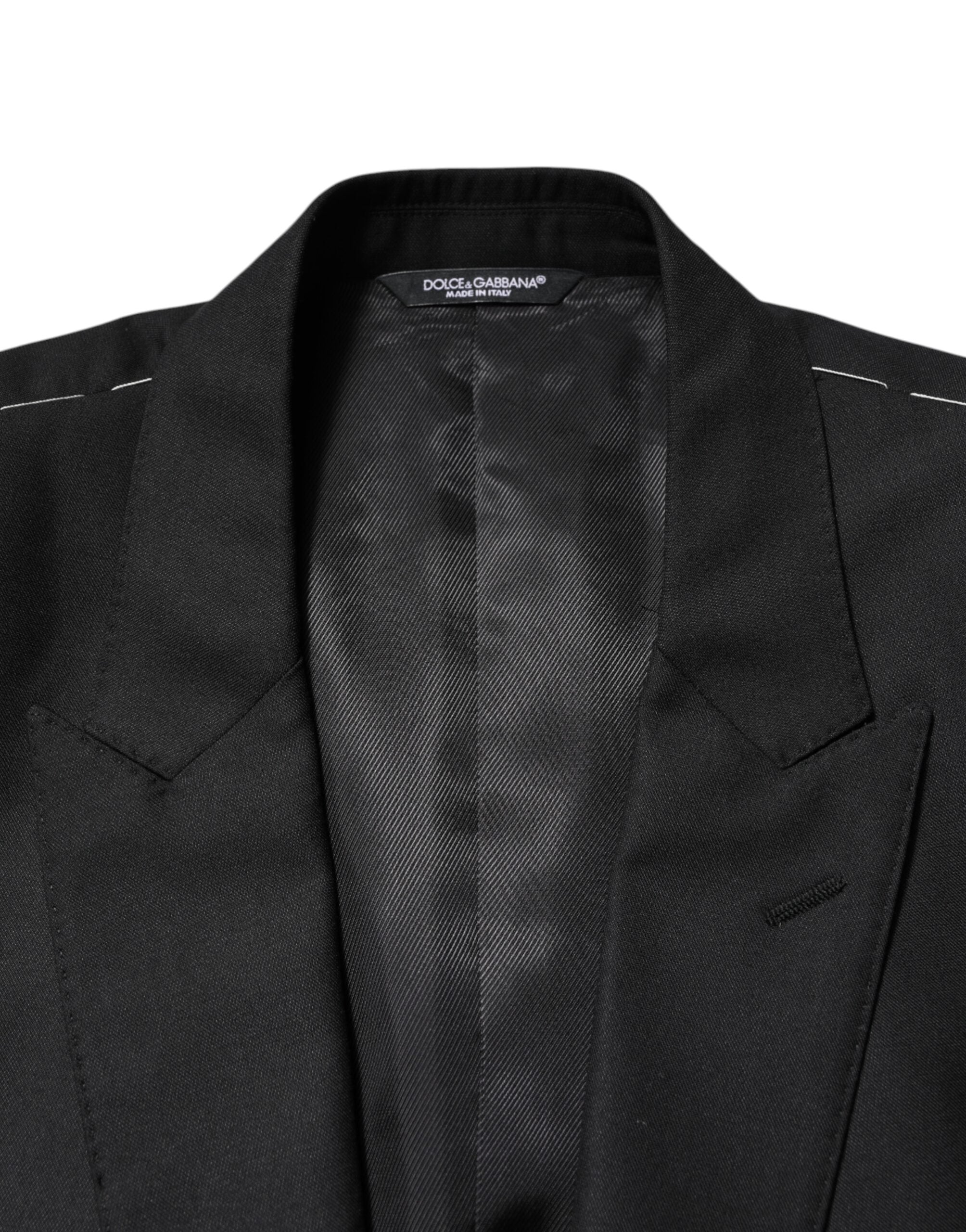 Dolce & Gabbana Schwarzer Woll-Sakko mit Einreiher