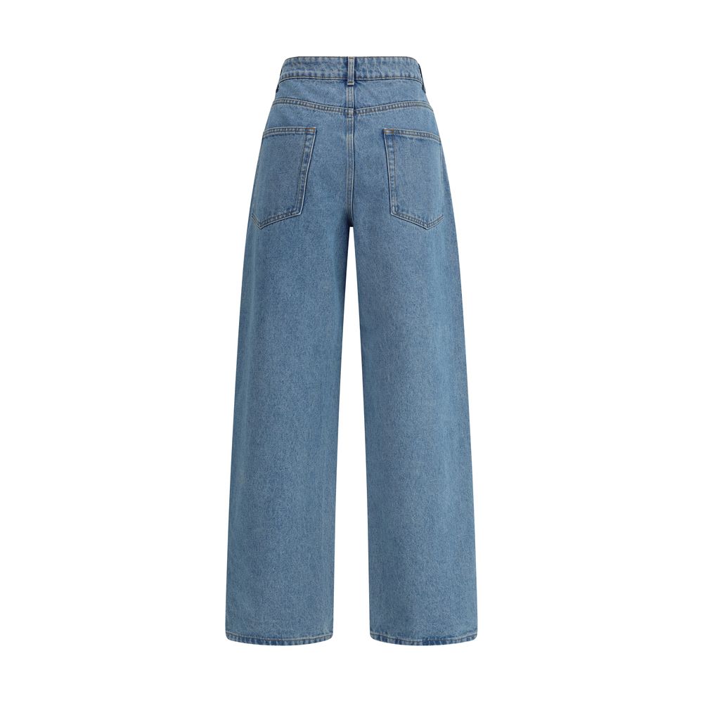 Rohe Blaue Baumwolljeans im Relaxed Fit