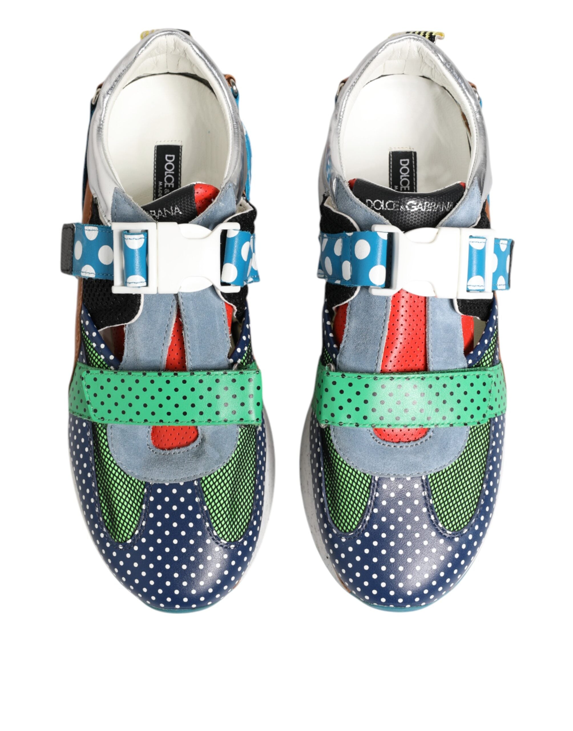 Dolce & Gabbana Mehrfarbige Leder Low-Top-Sneakers