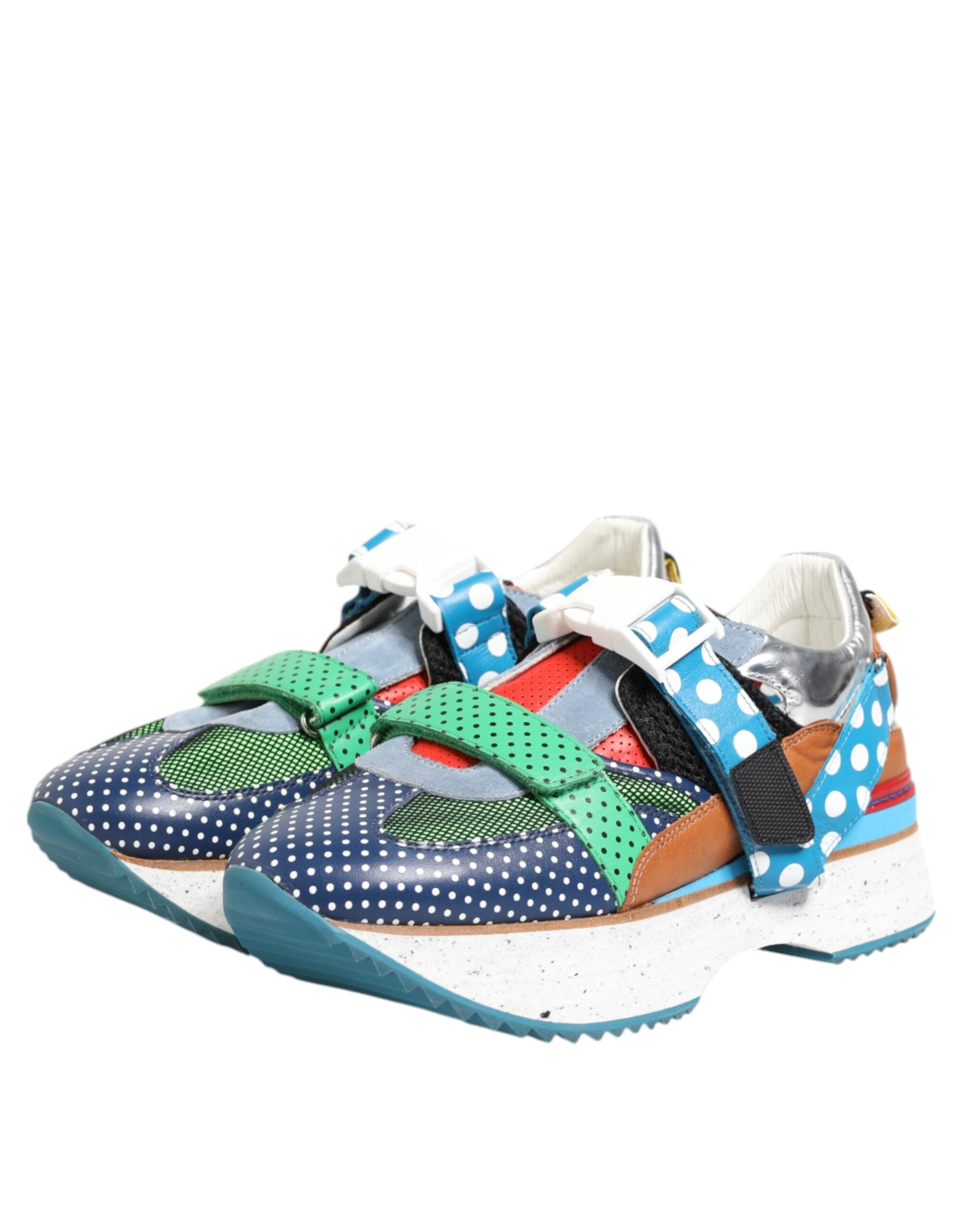 Dolce & Gabbana Mehrfarbige Leder Low-Top-Sneakers