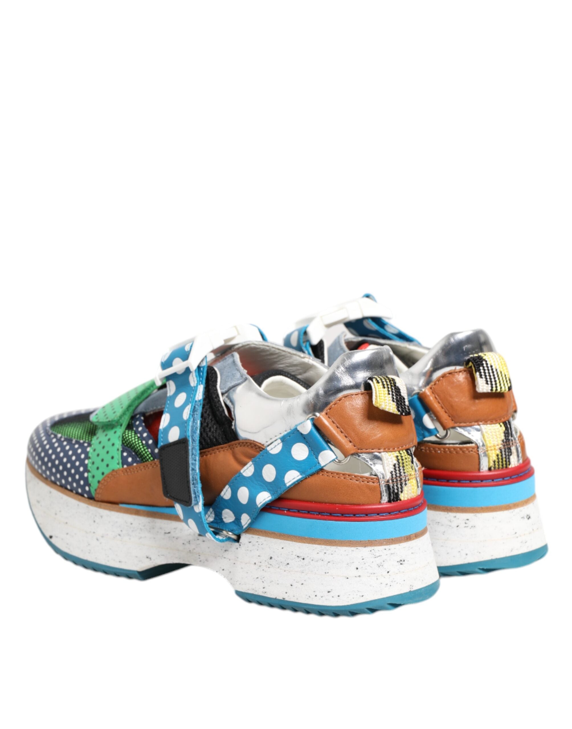 Dolce & Gabbana Mehrfarbige Leder Low-Top-Sneakers