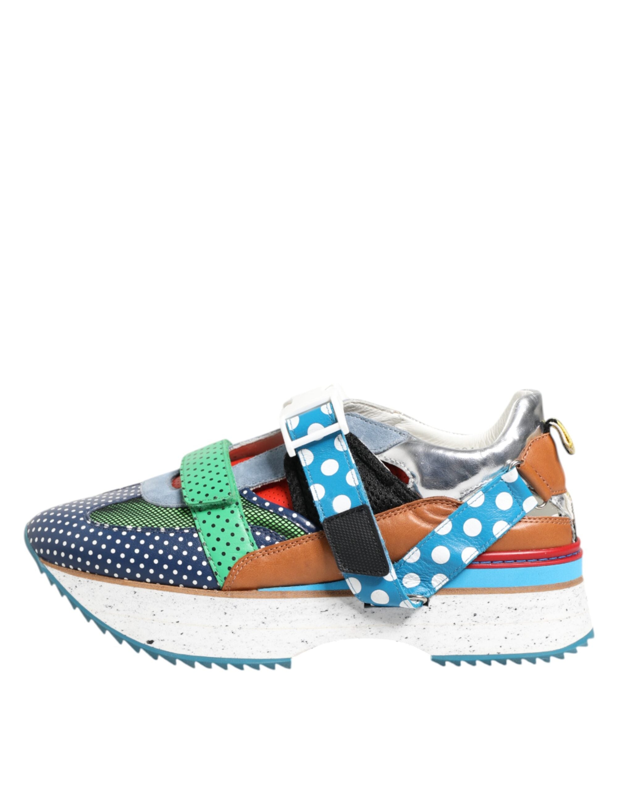 Dolce & Gabbana Mehrfarbige Leder Low-Top-Sneakers