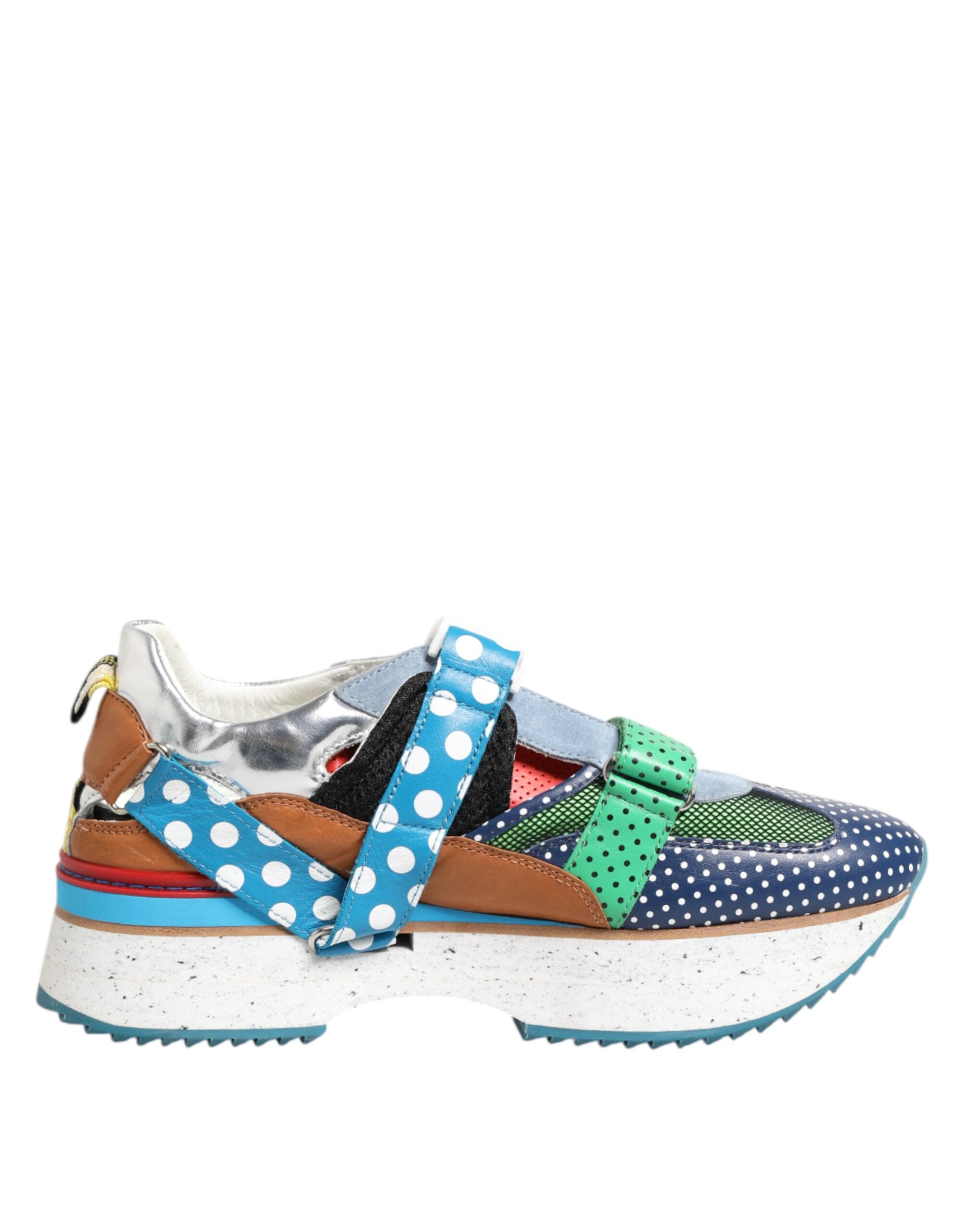 Dolce & Gabbana Mehrfarbige Leder Low-Top-Sneakers