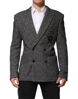 Dolce & Gabbana Schwarz Weiß Zweireiher Männer Anzug Blazer