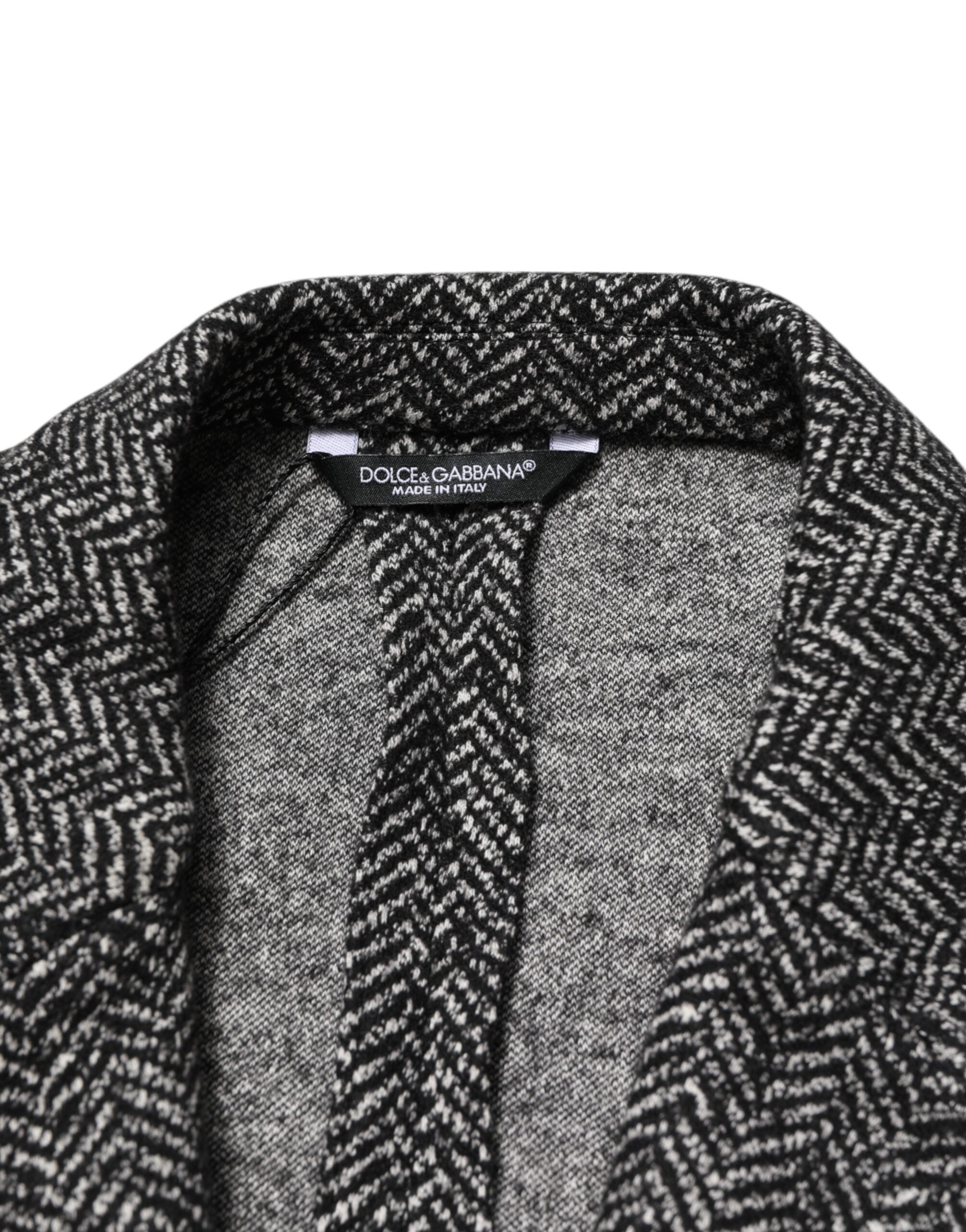 Dolce & Gabbana Schwarz Weiß Zweireiher Männer Anzug Blazer