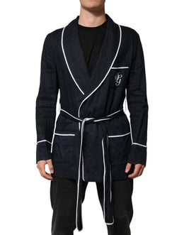 Dolce & Gabbana Dunkelblaue DG-Stickereijacke Robe Blazer