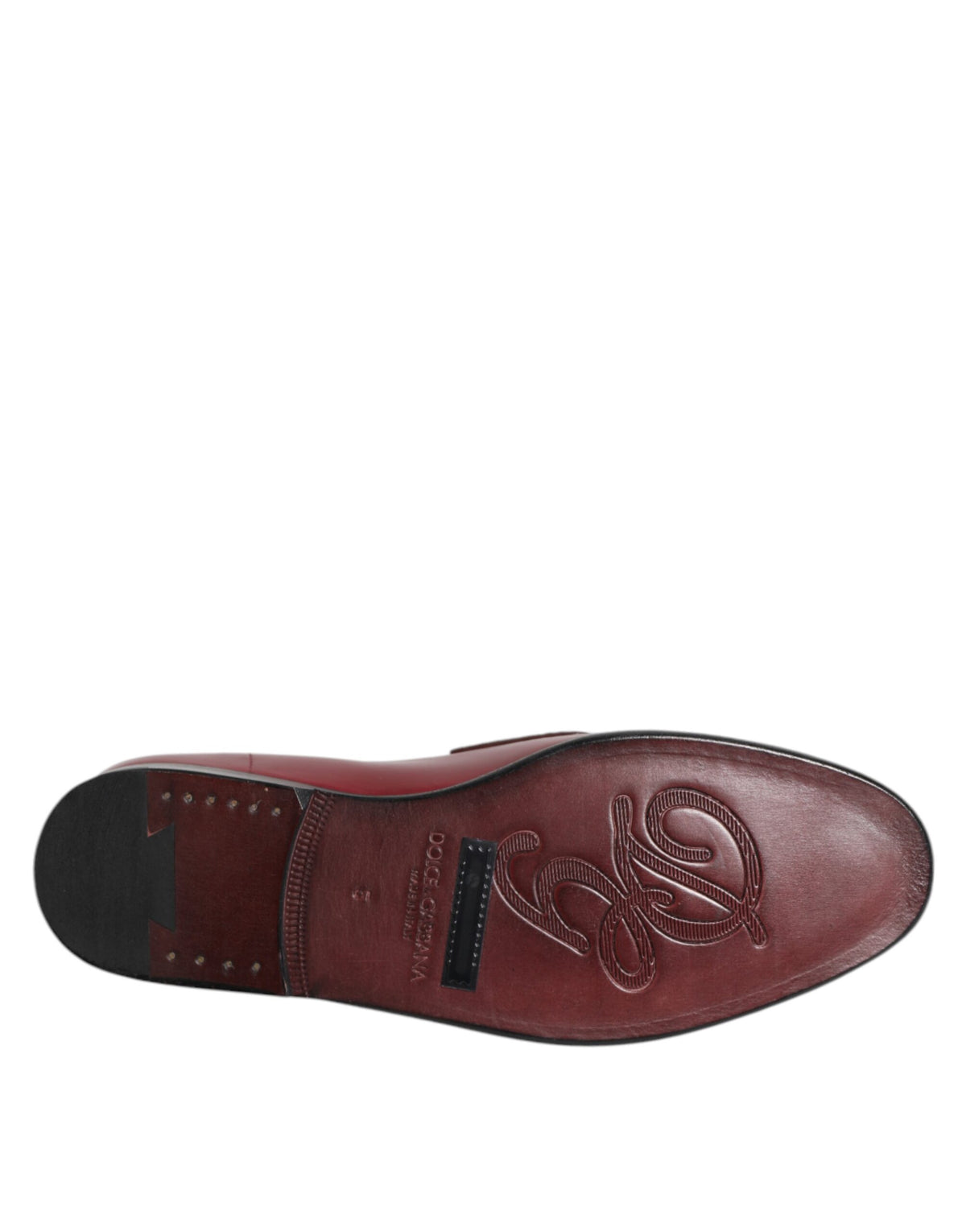 Dolce & Gabbana Burgunder Leder Formal Slip On Schuhe