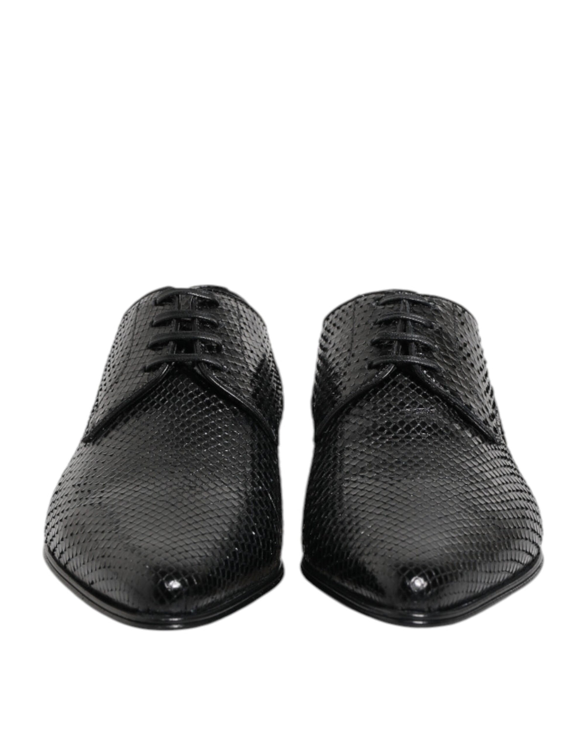 Dolce & Gabbana Schwarze Exotische Leder Schnürschuhe Derby