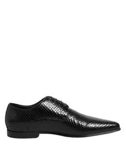 Dolce & Gabbana Schwarze Exotische Leder Schnürschuhe Derby
