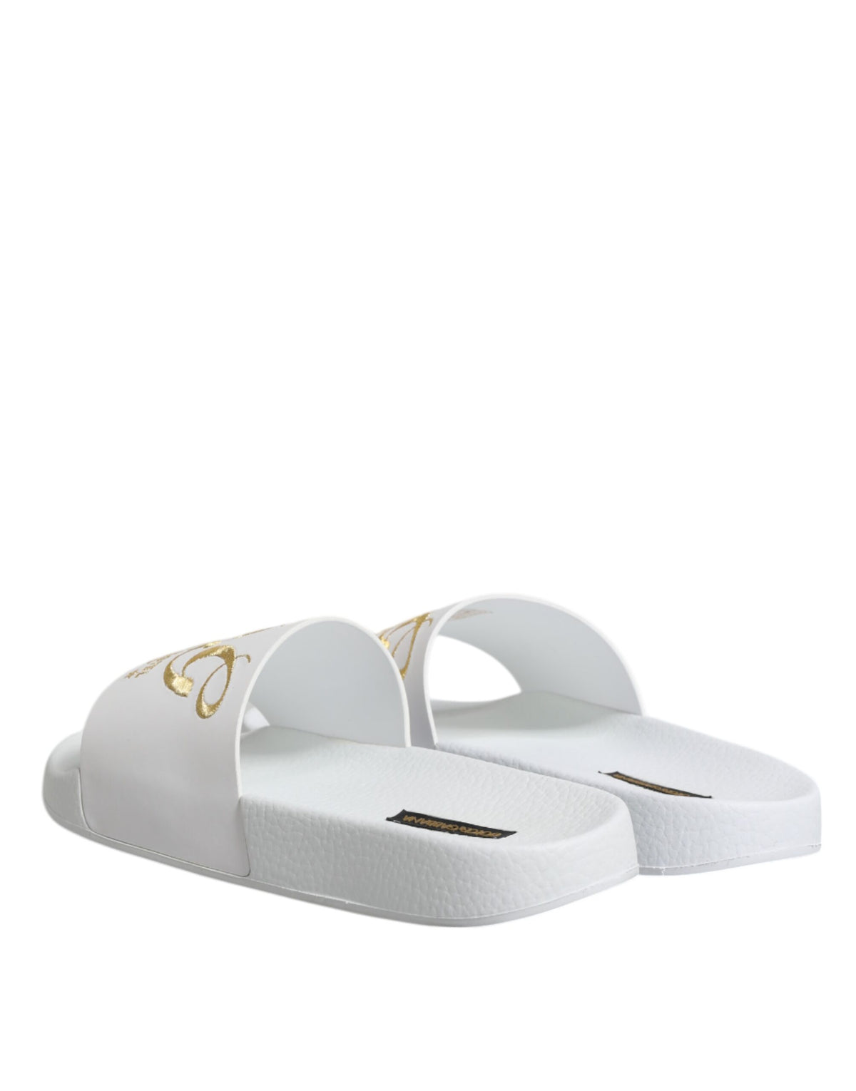 Dolce & Gabbana Weiße Leder Pantoletten Sandalen Beachwear Schuhe