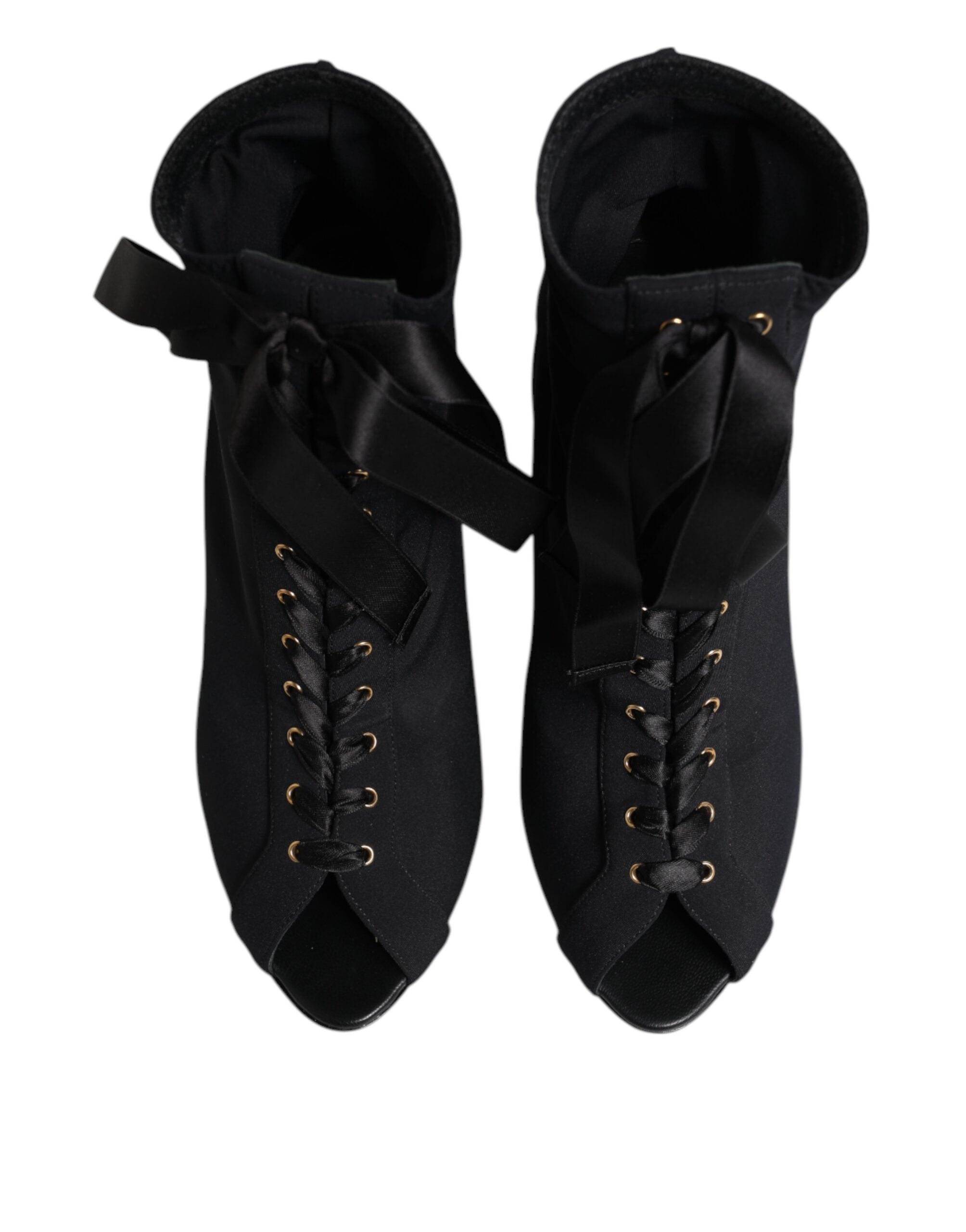 Dolce & Gabbana Schwarze Stiletto-High-Heels mit Schnürung