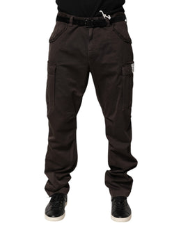 Dolce & Gabbana Braun Baumwolle Stretch Cargo Männer Hose Hose