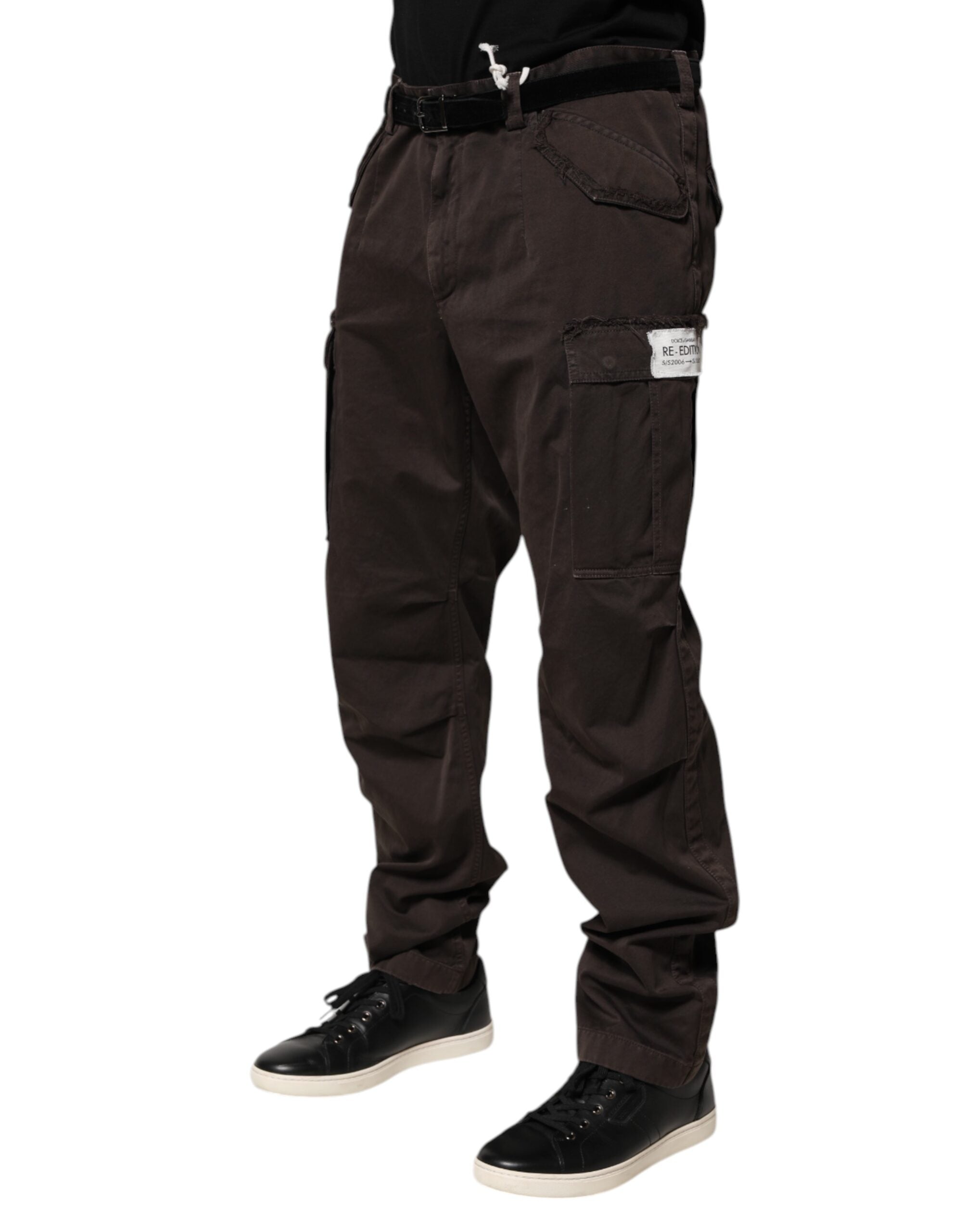Dolce & Gabbana Braun Baumwolle Stretch Cargo Männer Hose Hose