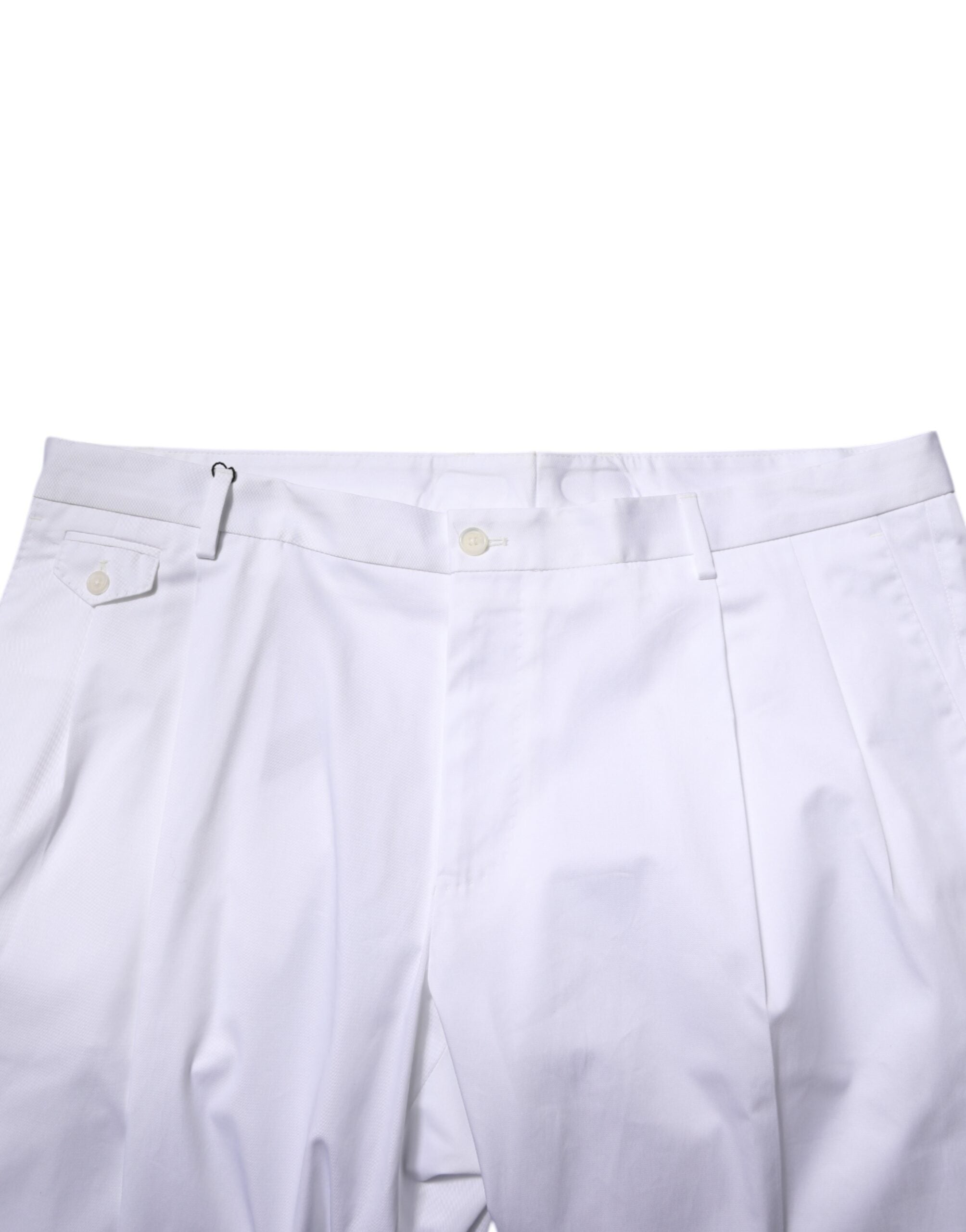 Dolce & Gabbana Weißes Baumwollkleid Schlanke formelle Hosenhose