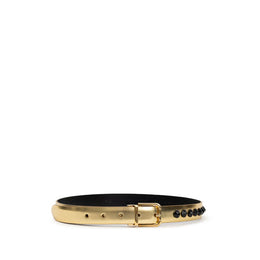 Dolce & Gabbana Goldfarbener Ledergürtel, Regular