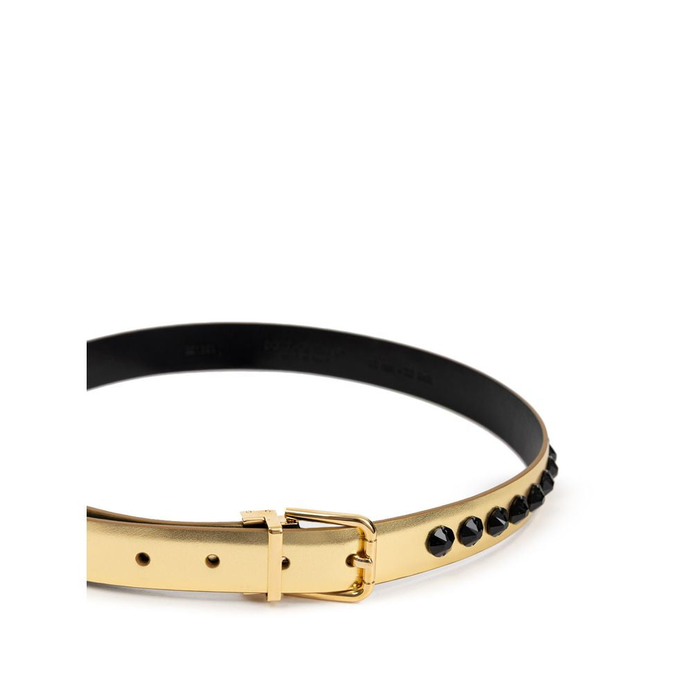 Dolce & Gabbana Goldfarbener Ledergürtel, Regular