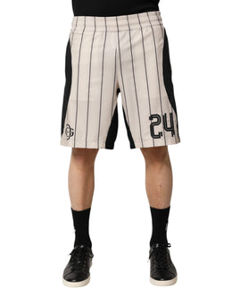 Dolce & Gabbana Off White Polyester DG Logo Sweatshorts Shorts