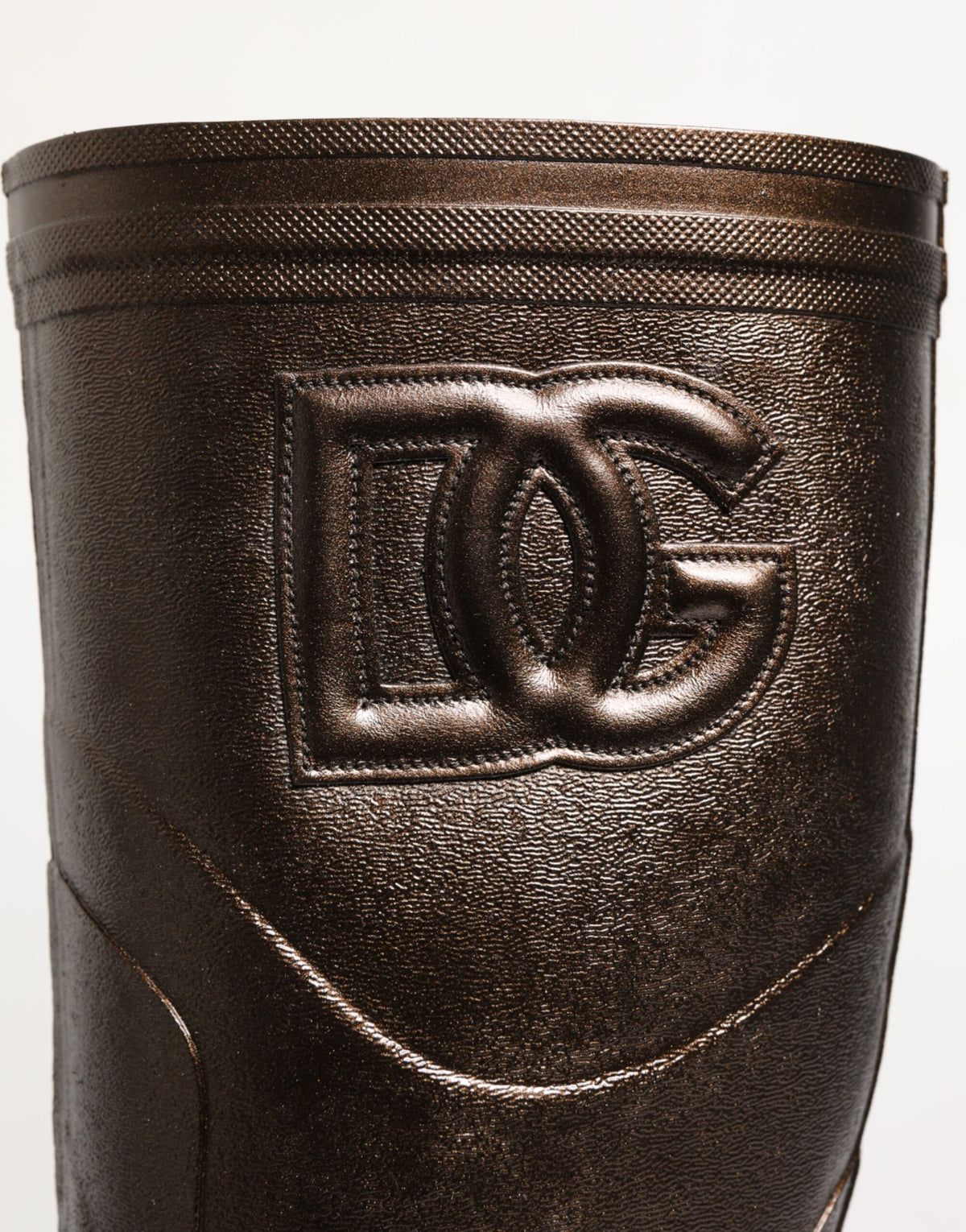Dolce & Gabbana Metallic Bronze Pull On Regen Stiefel Schuhe