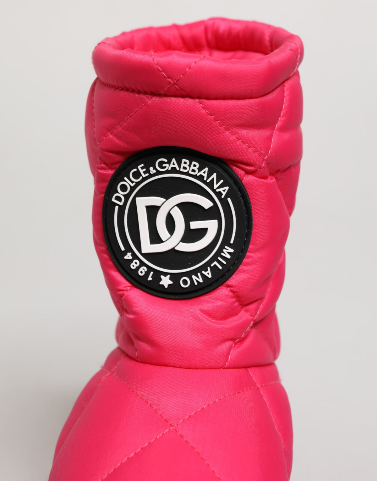 Dolce & Gabbana Rosa Weiß Viskose Gepolsterte Mittlere Wadenstiefel Schuhe