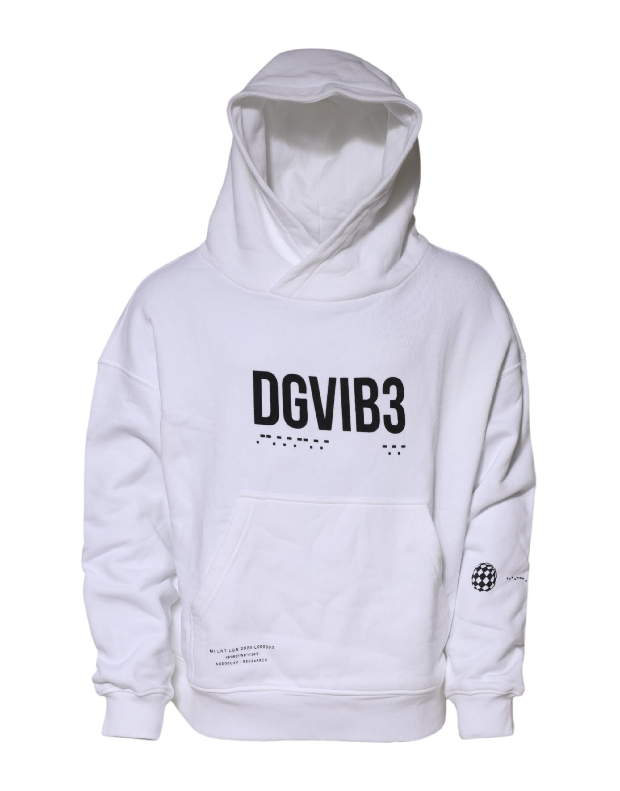 Dolce & Gabbana Weißes DG Vib3 Herren Sweatshirt mit Kapuze Pullover