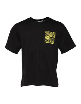 Dolce & Gabbana Schwarzes minimalistisches T-Shirt mit Rundhalsausschnitt aus Baumwolle