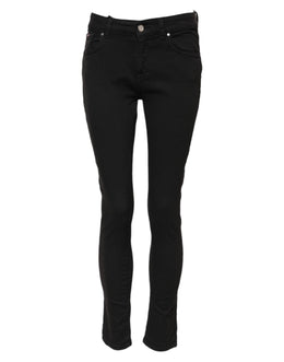 Dolce & Gabbana Schwarze Skinny Jeans aus Baumwolldenim mit mittlerer Bundhöhe
