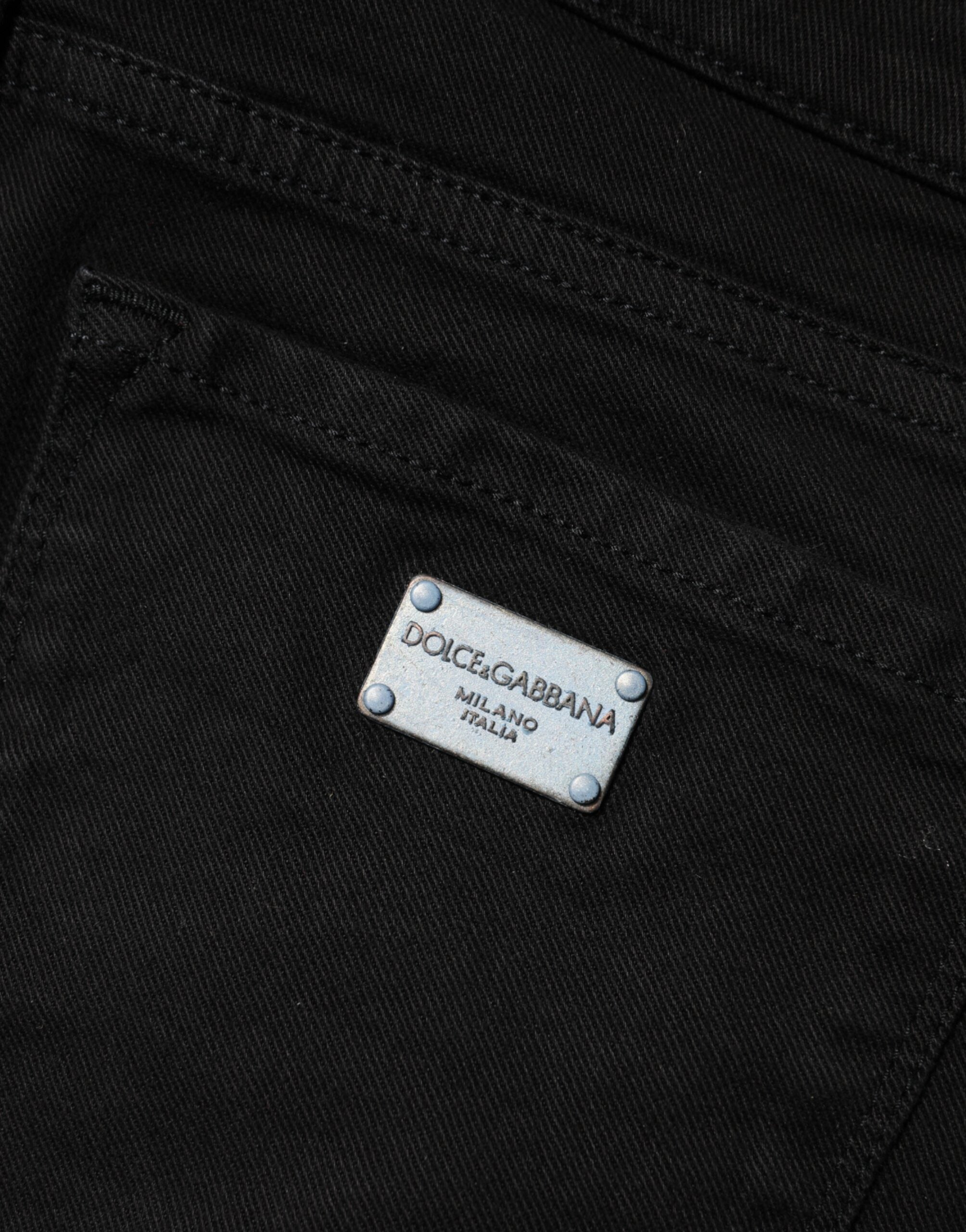 Dolce & Gabbana Schwarze Skinny Jeans aus Baumwolldenim mit mittlerer Bundhöhe