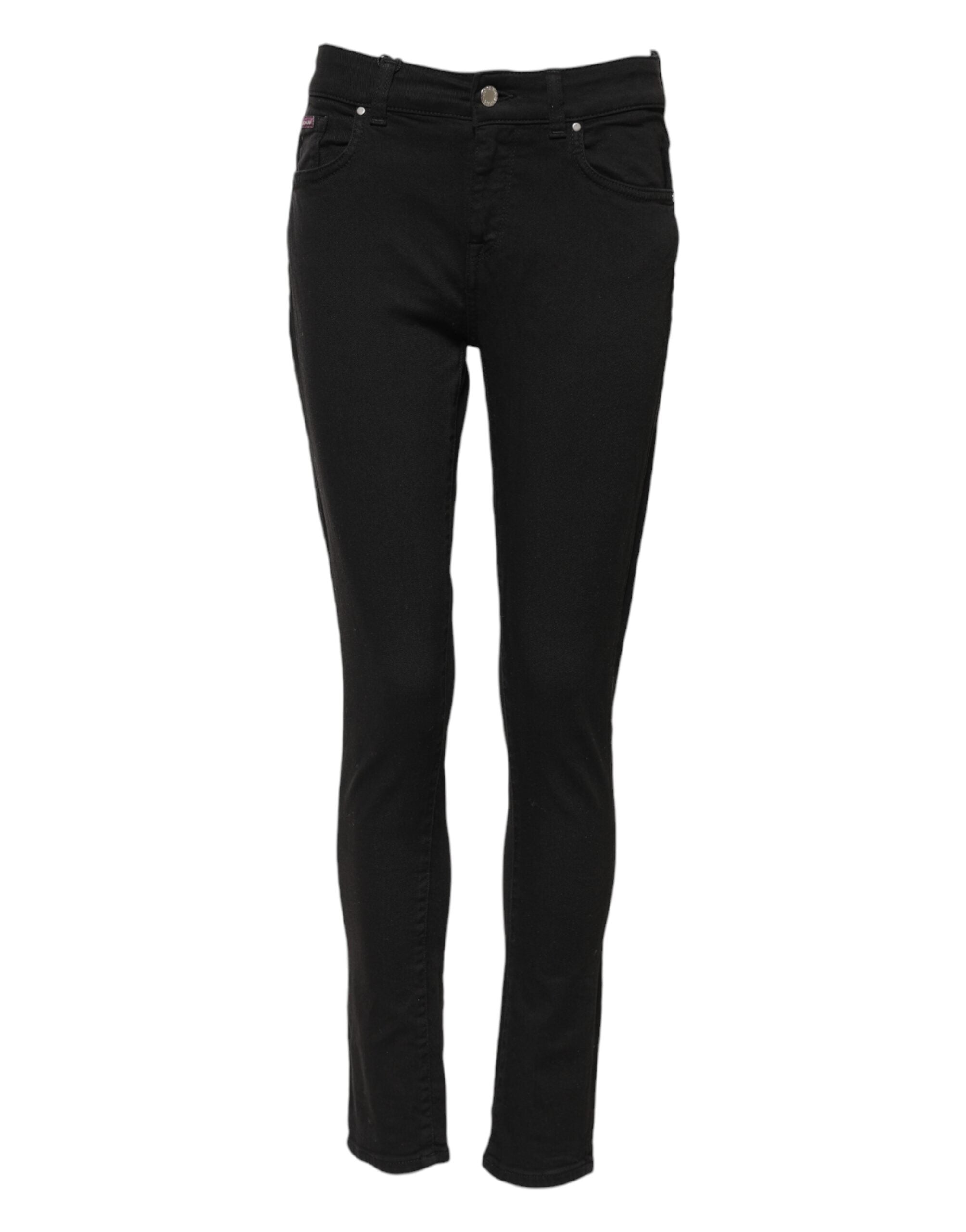 Dolce & Gabbana Schwarze Skinny Jeans aus Baumwolldenim mit mittlerer Bundhöhe