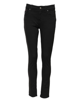 Dolce & Gabbana Schwarze Skinny Jeans aus Baumwolldenim mit mittlerer Bundhöhe