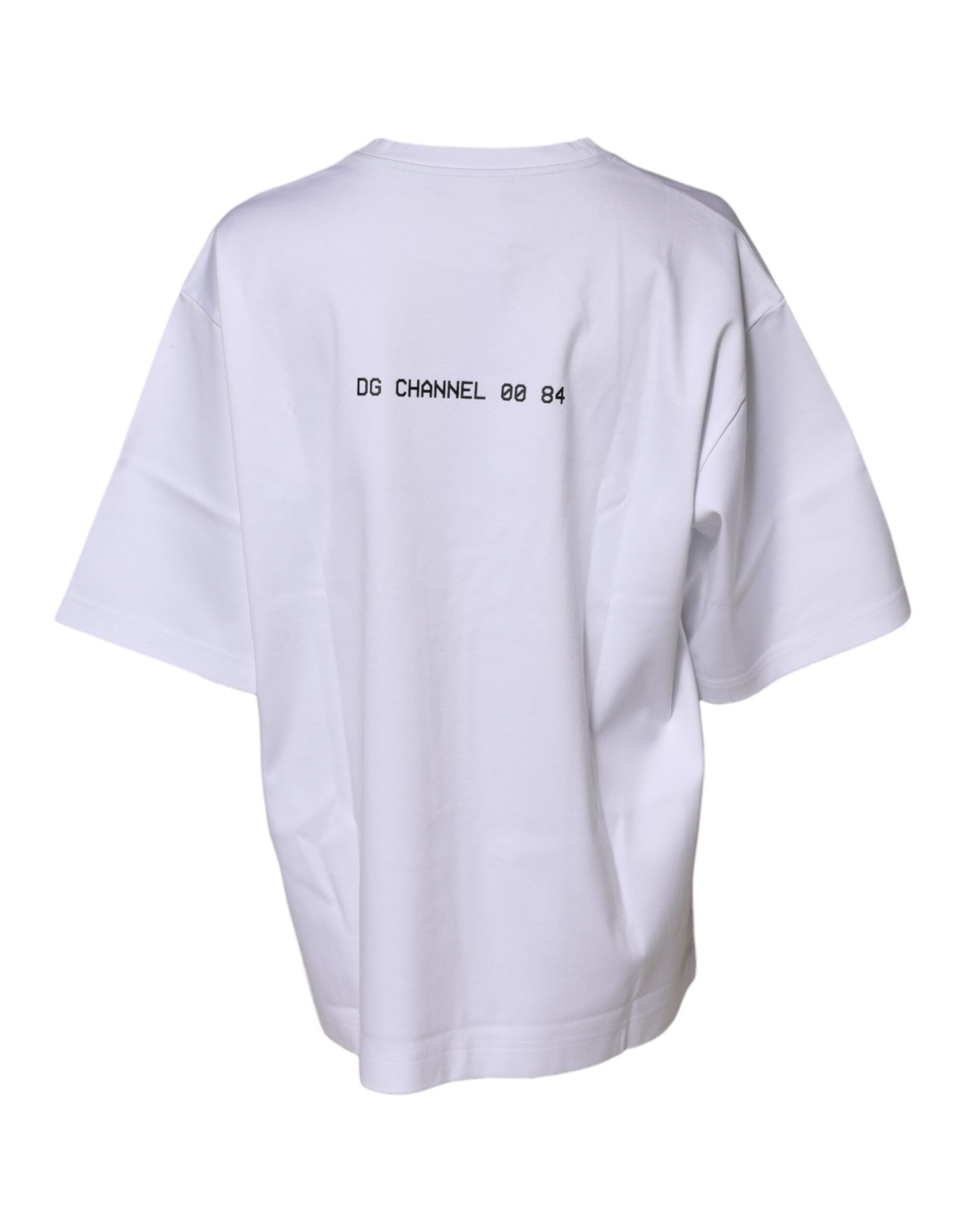 Dolce & Gabbana Weißes T-Shirt mit bedruckten kurzen Ärmeln aus Baumwolle